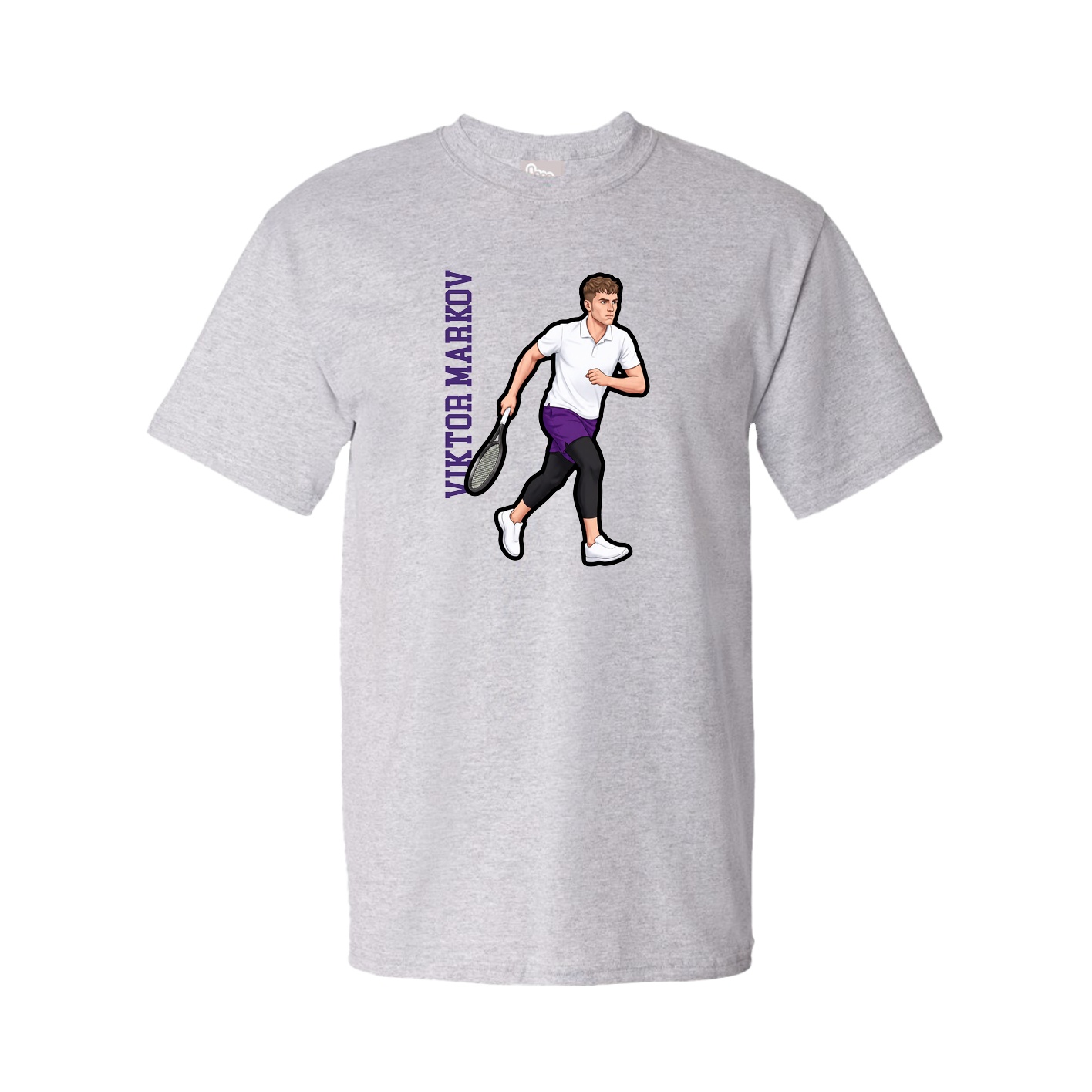 Tee — Name Vertical in Grey
