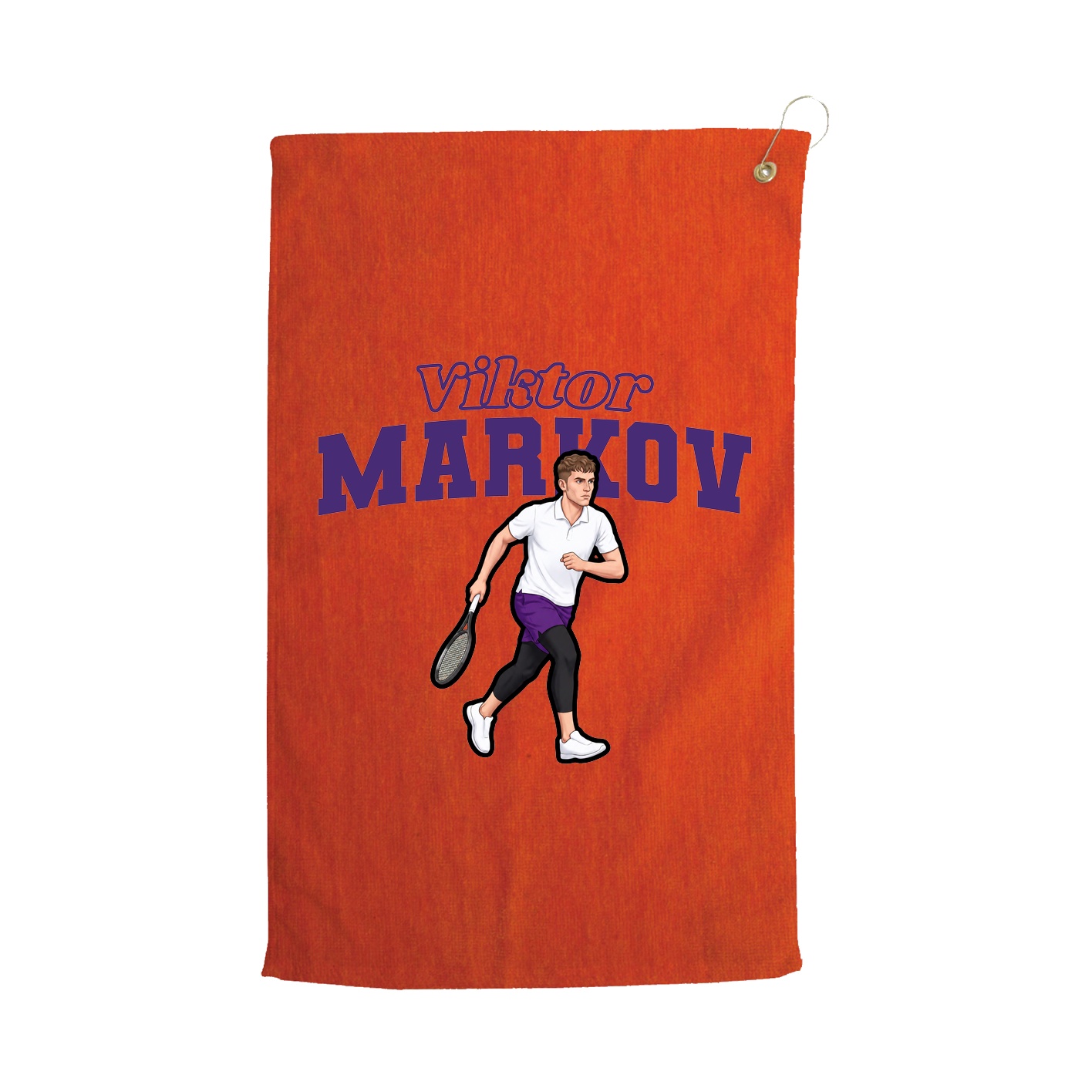 Golf Towel — Name Arch in Orange