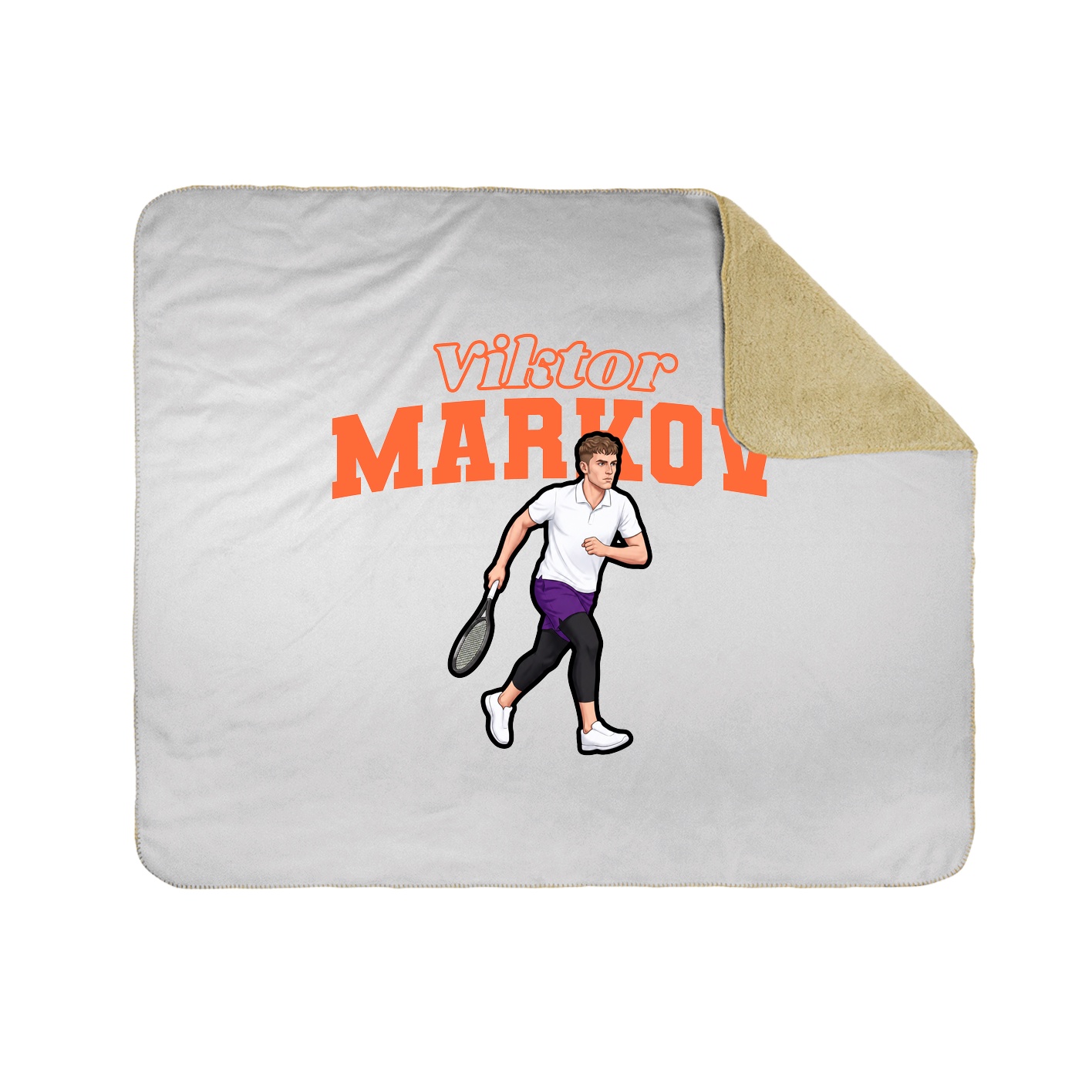 Throw Blanket — Name Arch in White