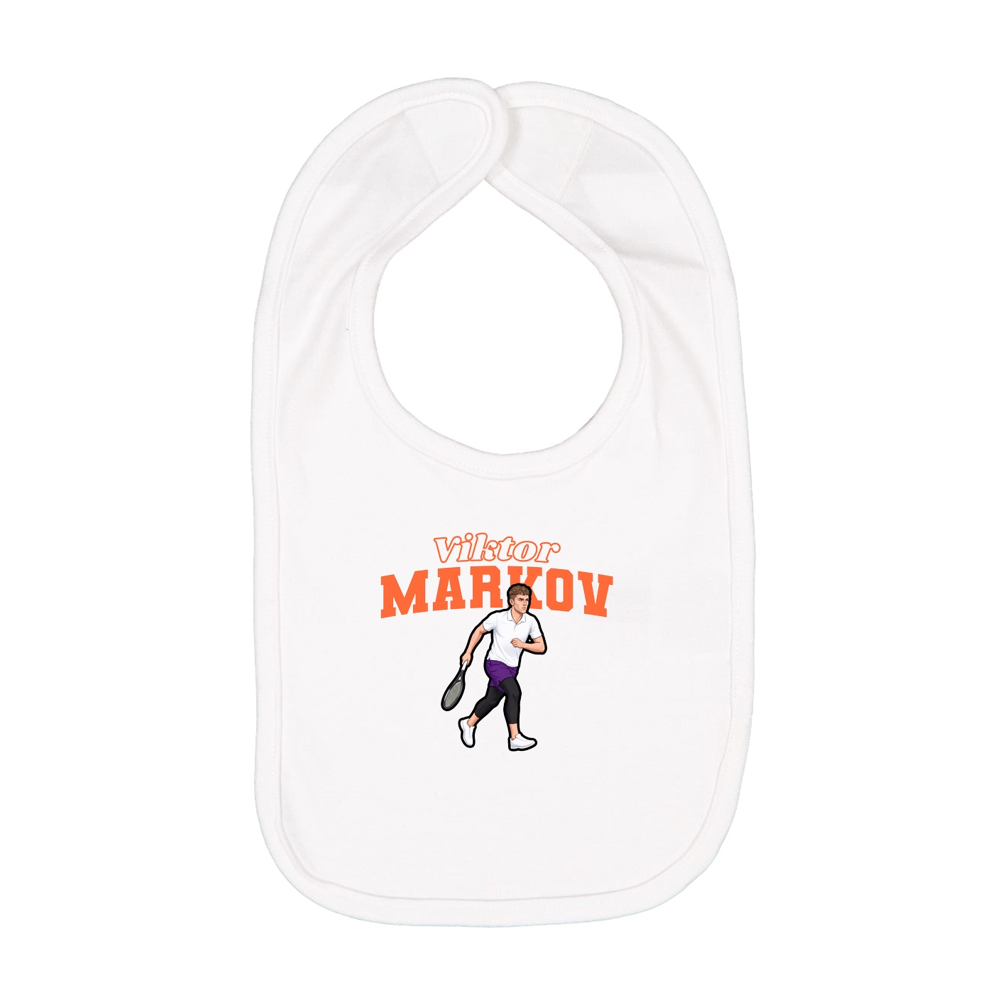 Infant Bib — Name Arch in White