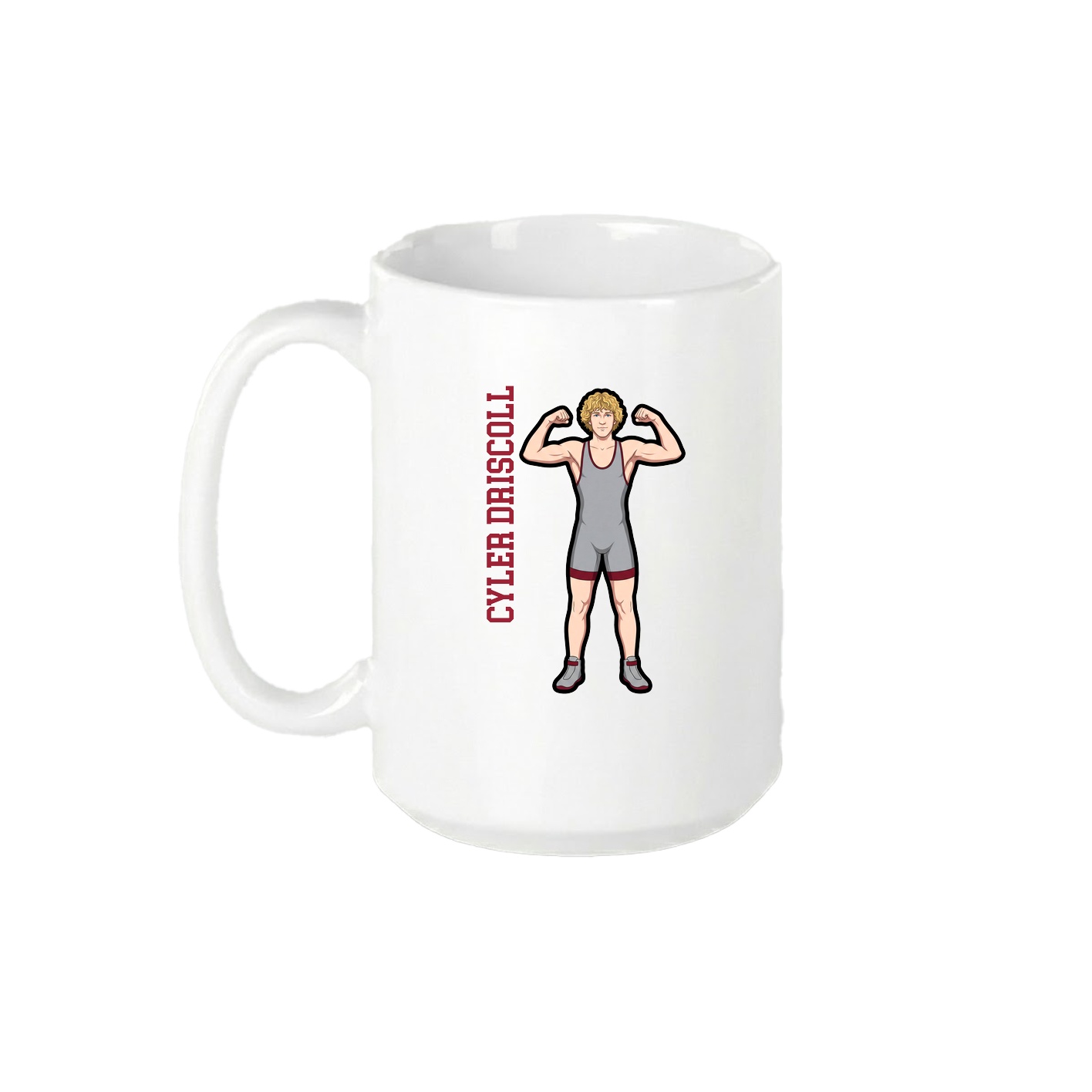15oz Coffee Mug — Name Vertical in White