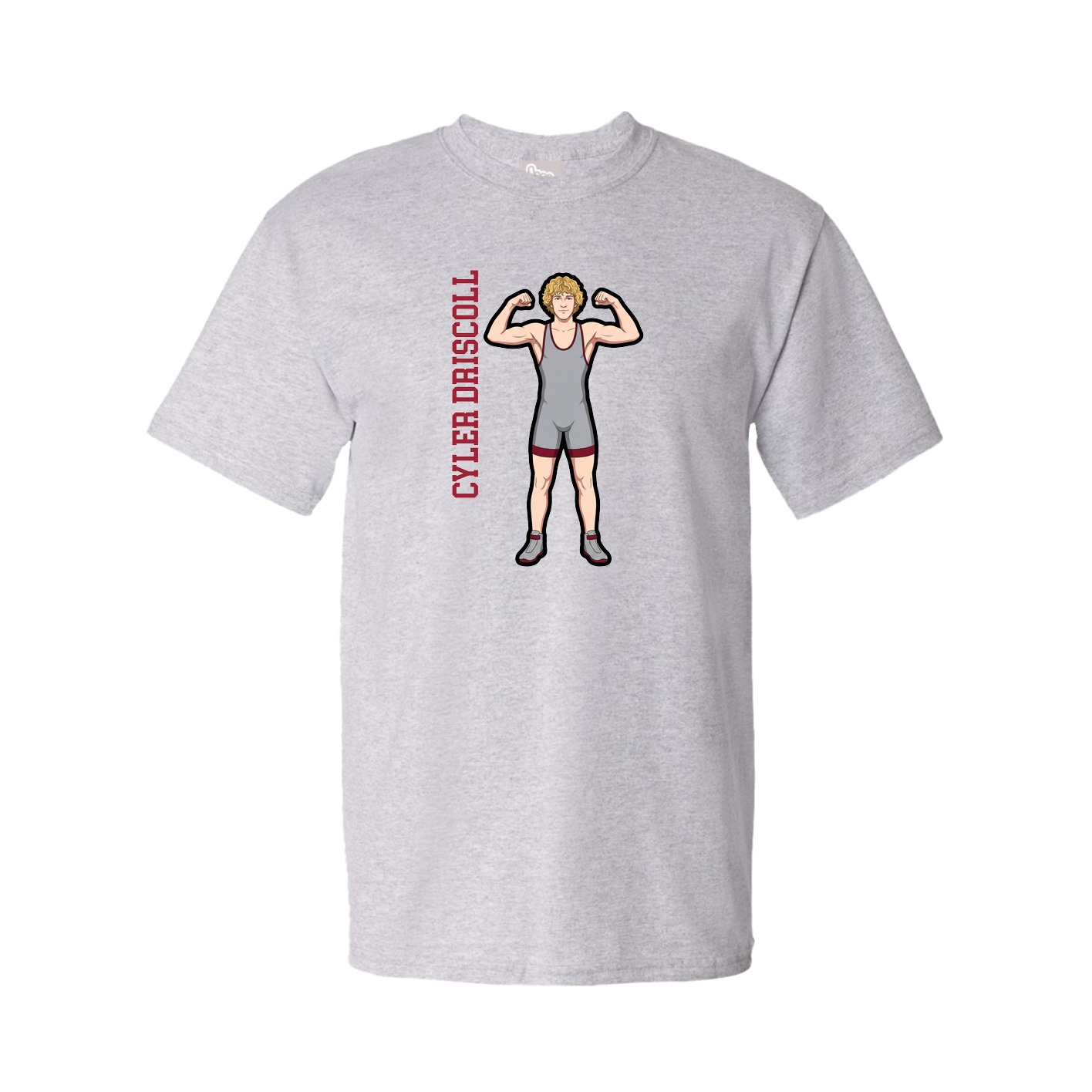 Tee — Name Vertical in Grey