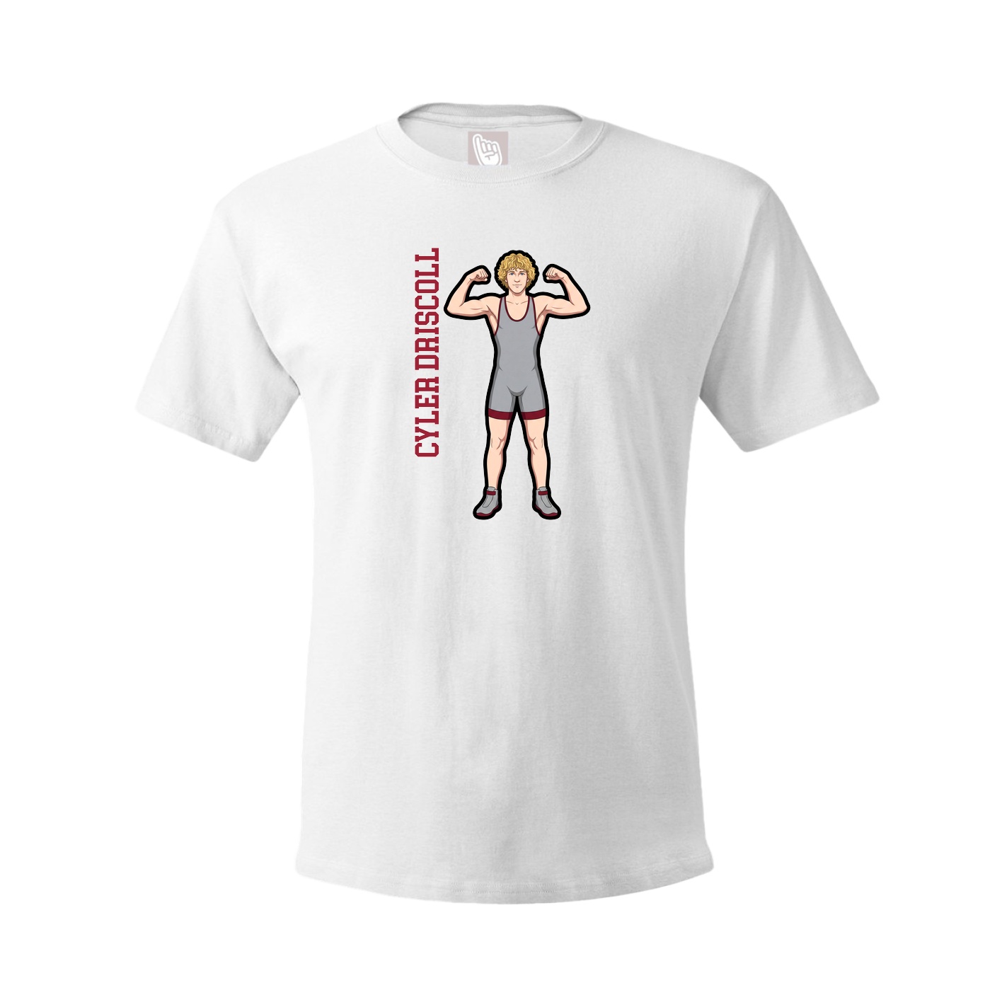 Youth Tee — Name Vertical in White