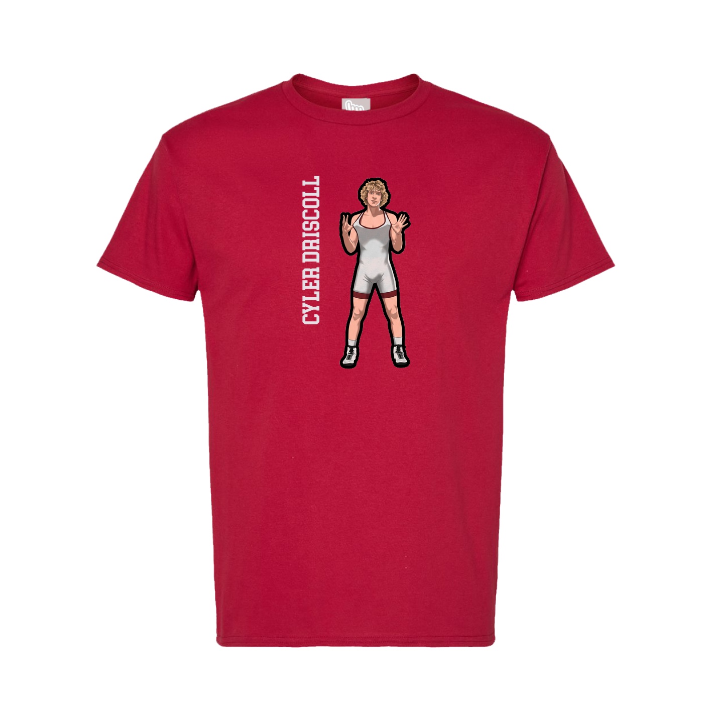 Tee — Name Vertical in Crimson