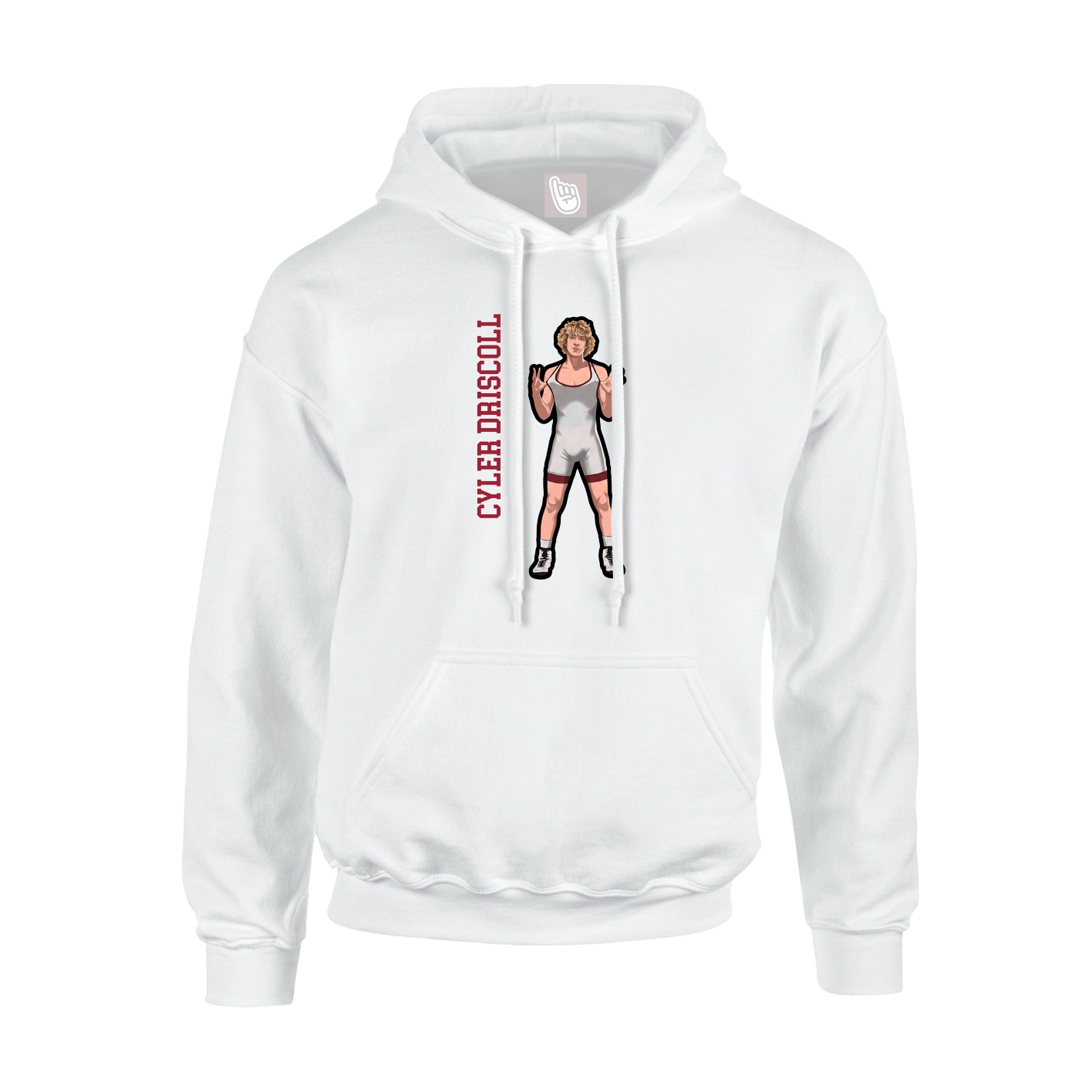 Youth Hoodie — Name Vertical in White