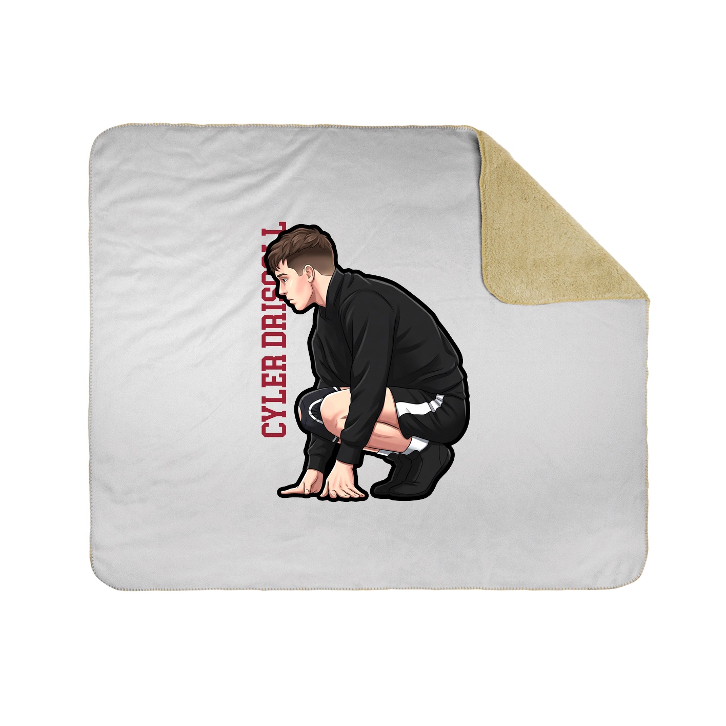 Throw Blanket — Name Vertical in White