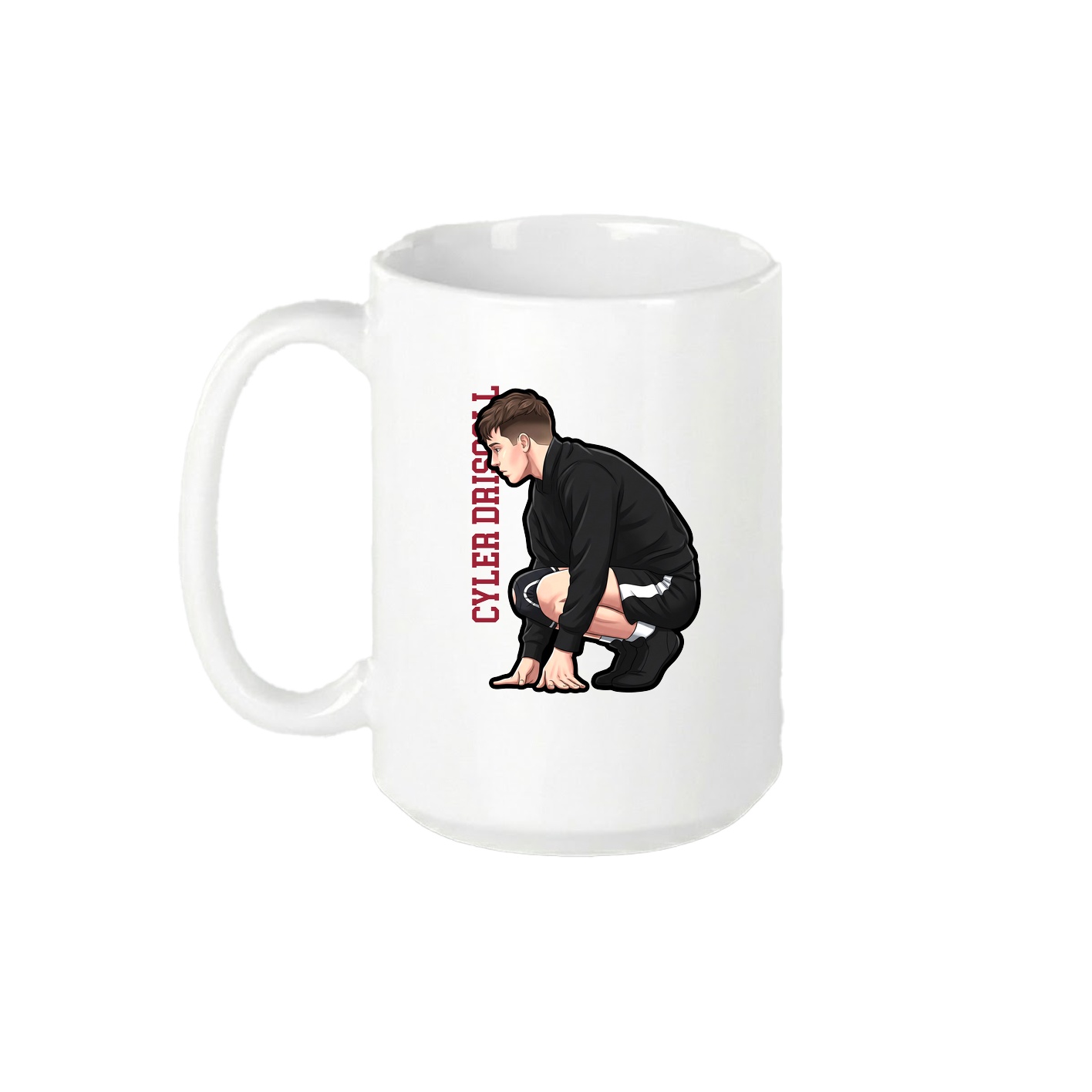 15oz Coffee Mug — Name Vertical in White