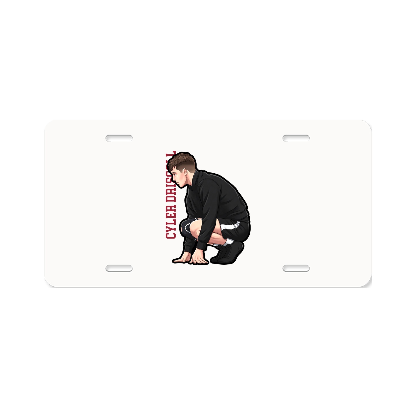 License Plate — Name Vertical in Classic