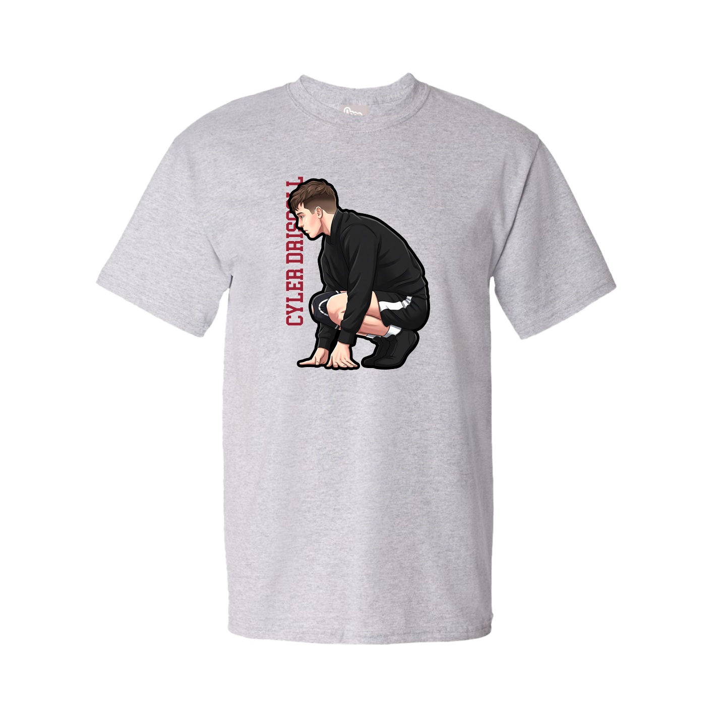 Youth Tee — Name Vertical in Grey