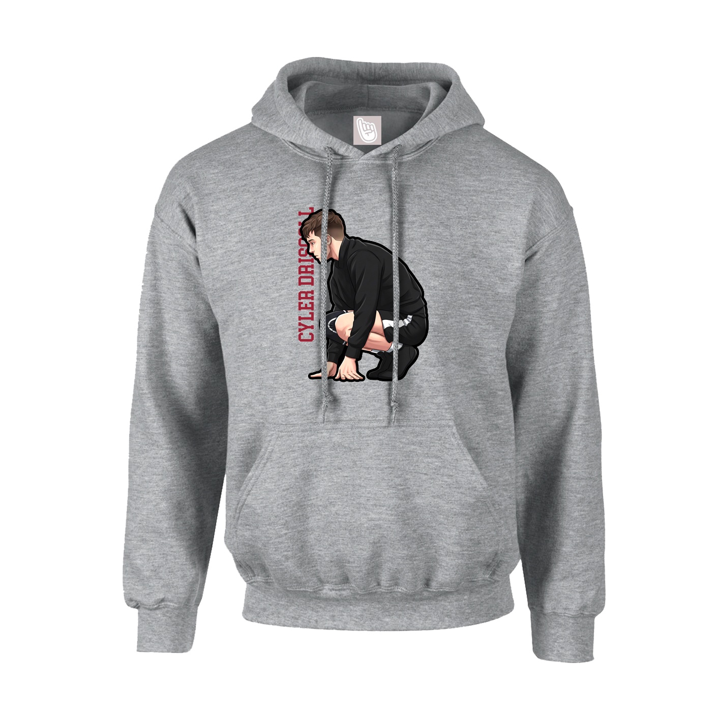 Hoodie — Name Vertical in Grey
