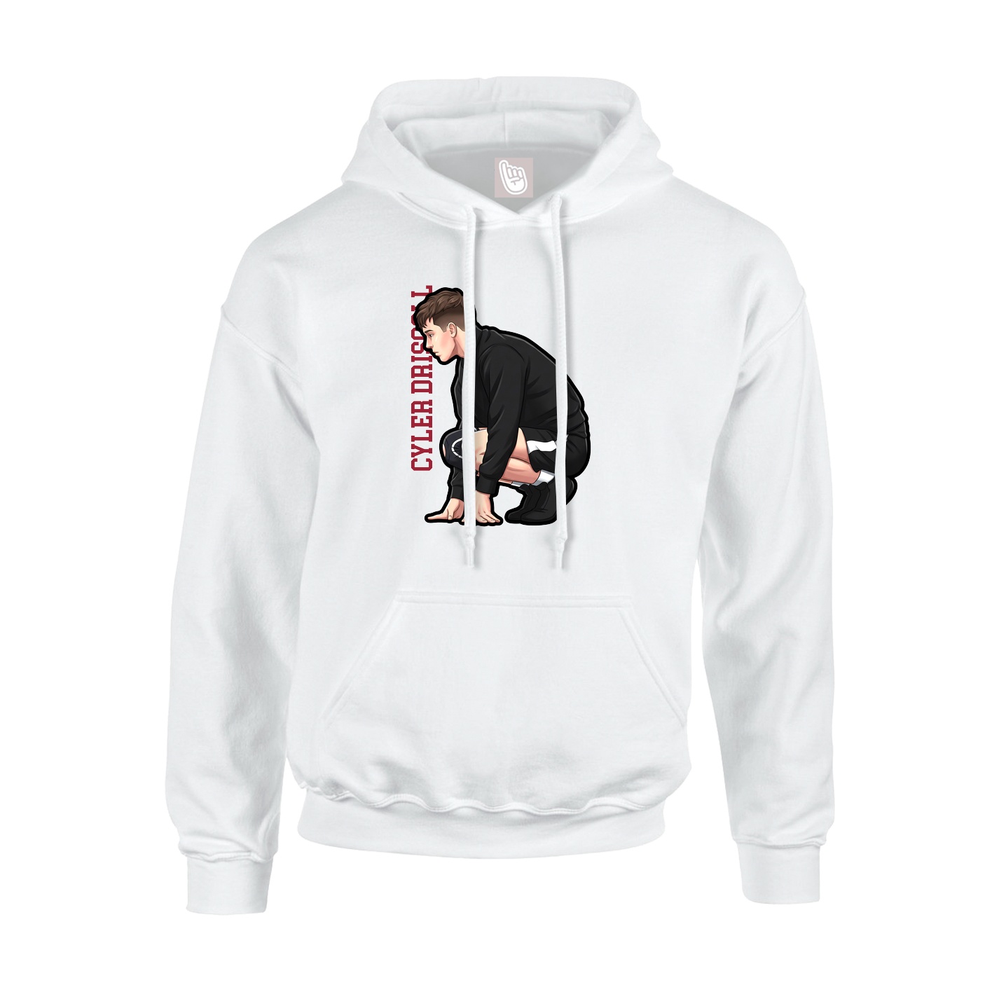 Youth Hoodie — Name Vertical in White