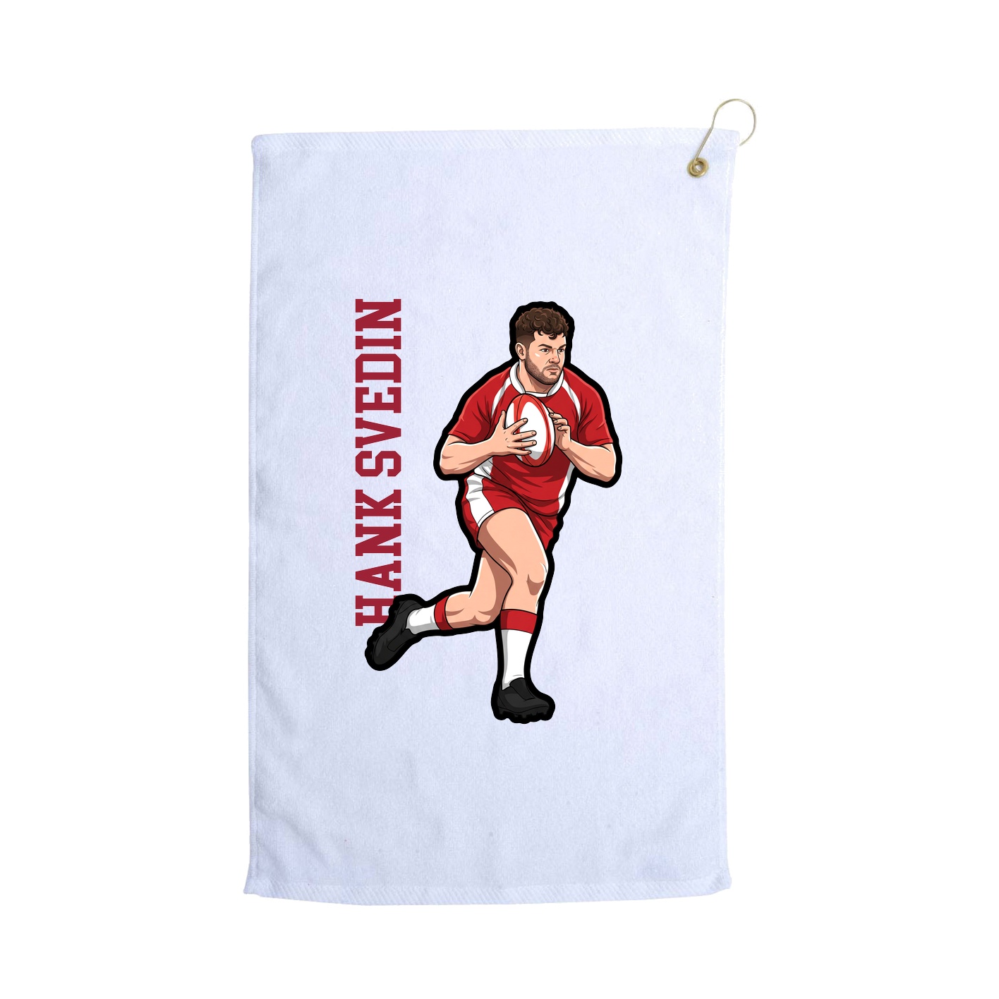 Golf Towel — Name Vertical in White