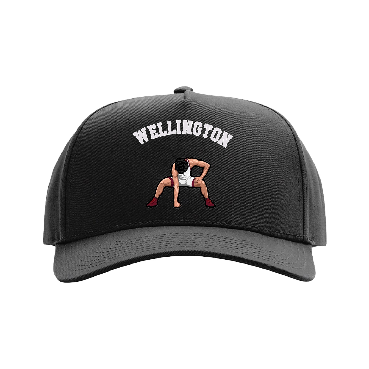 Full Fabric Five-Panel Champ Cap — Shirsey Arch in Black