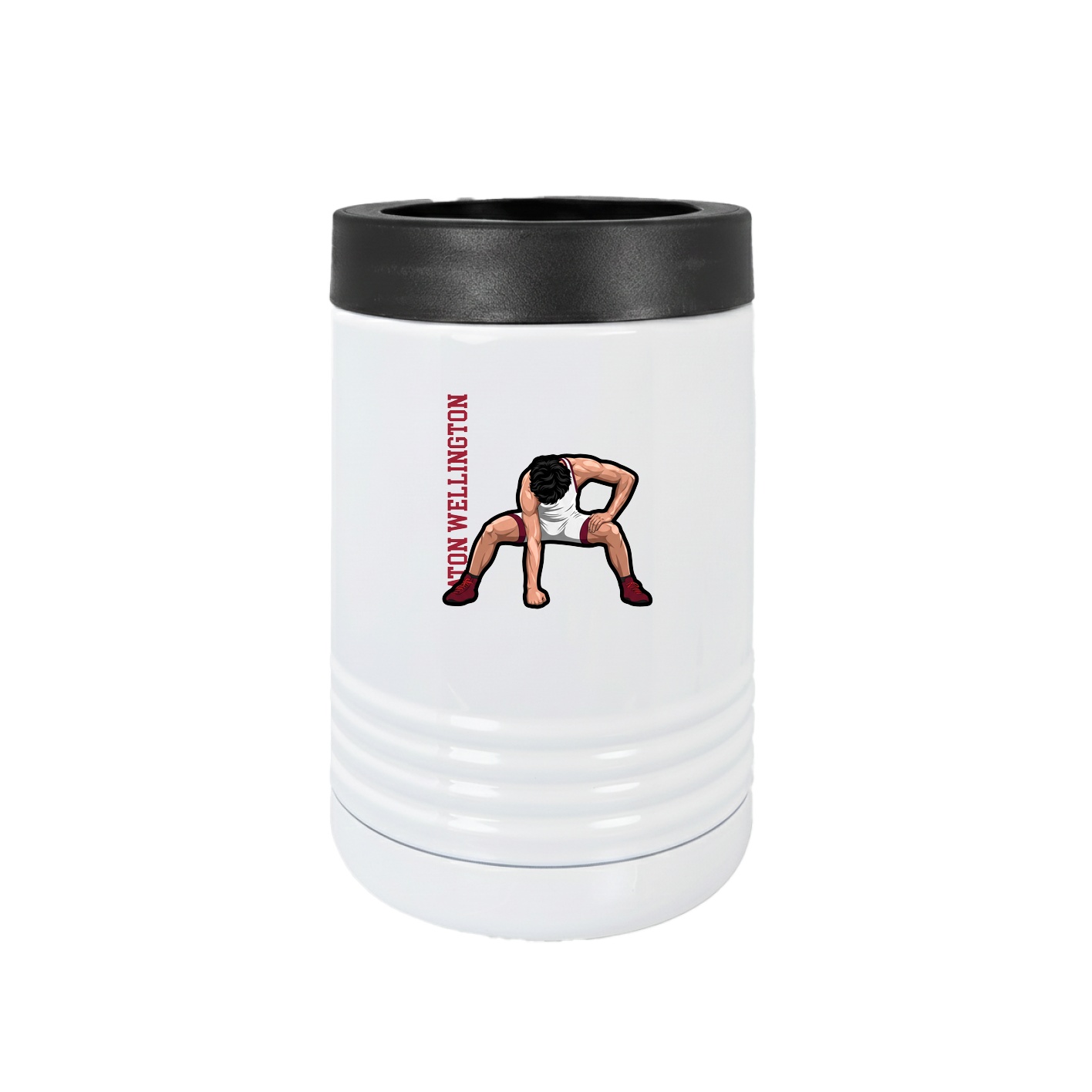 Beverage Holder — Name Vertical in White