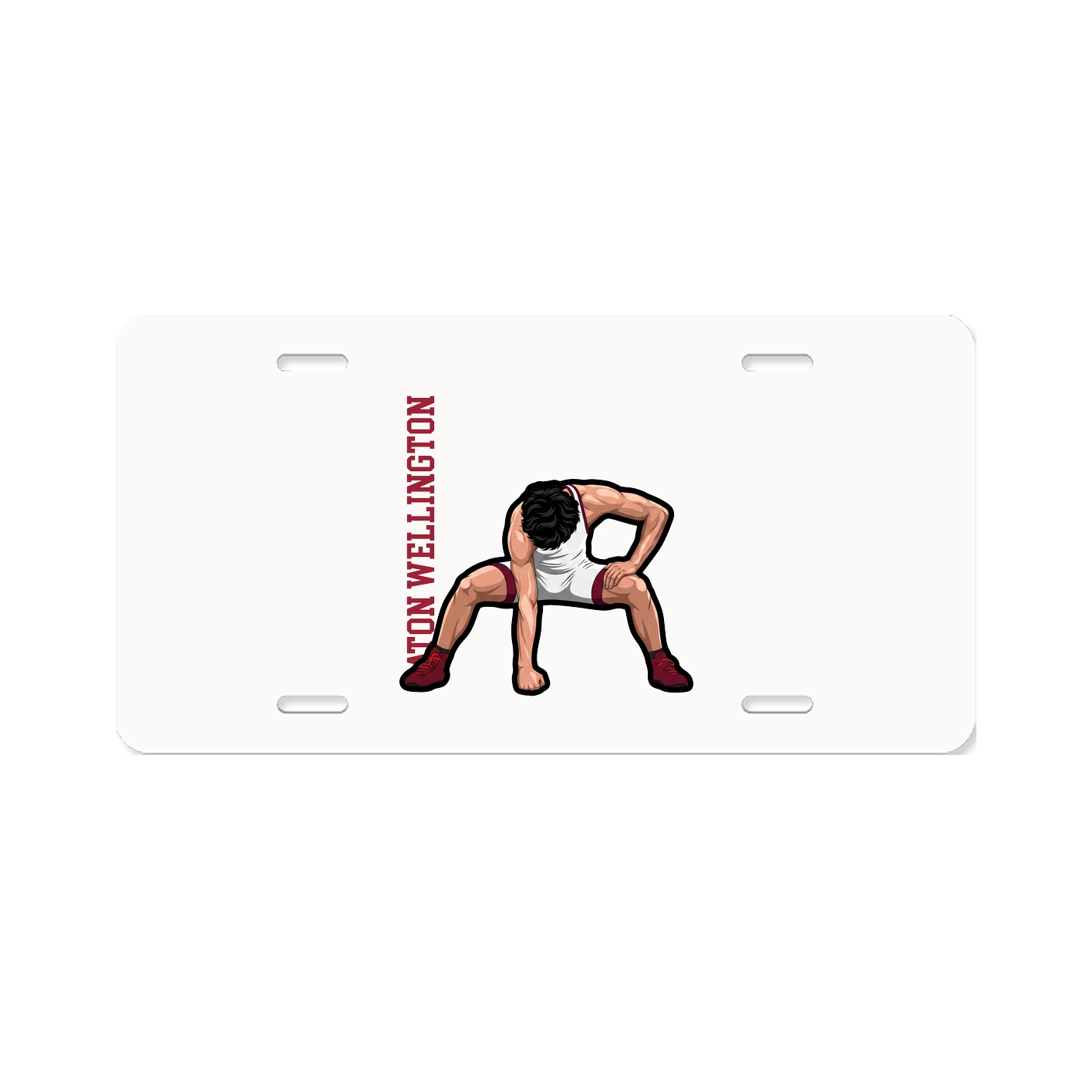 License Plate — Name Vertical in Classic