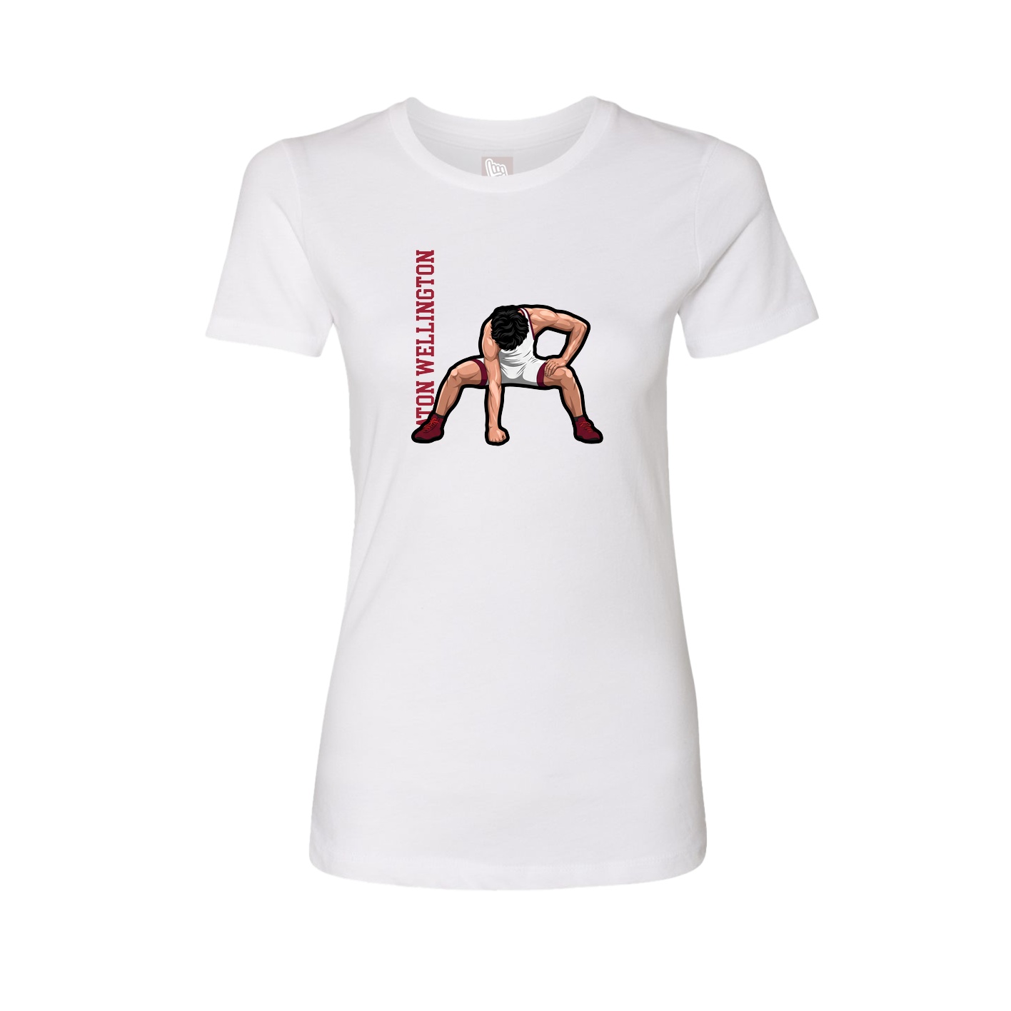 Womens Tee — Name Vertical in White