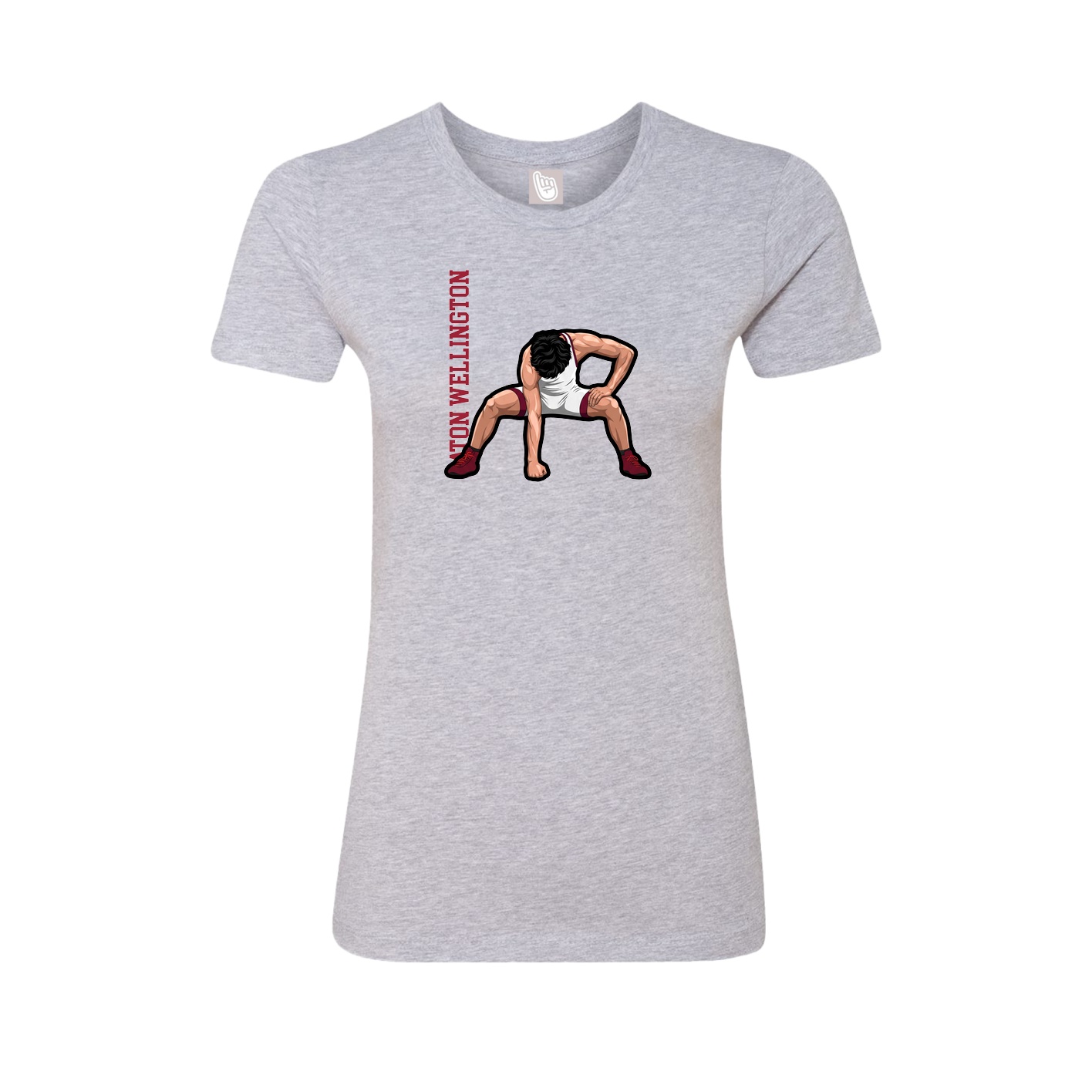 Womens Tee — Name Vertical in Grey