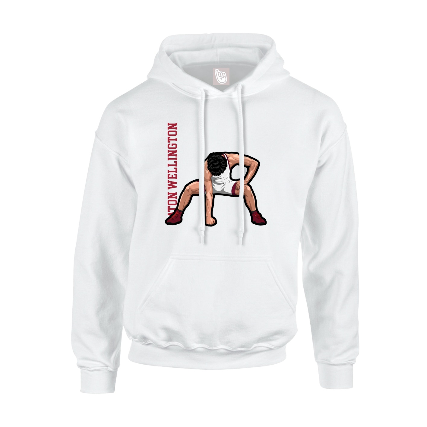 Hoodie — Name Vertical in White