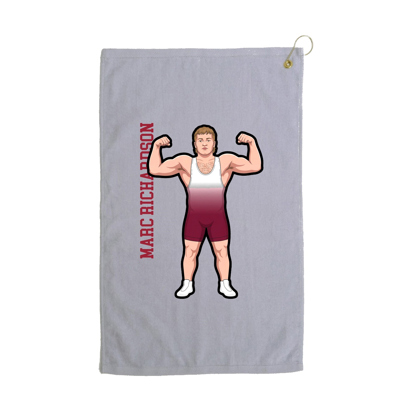 Golf Towel — Name Vertical in Grey
