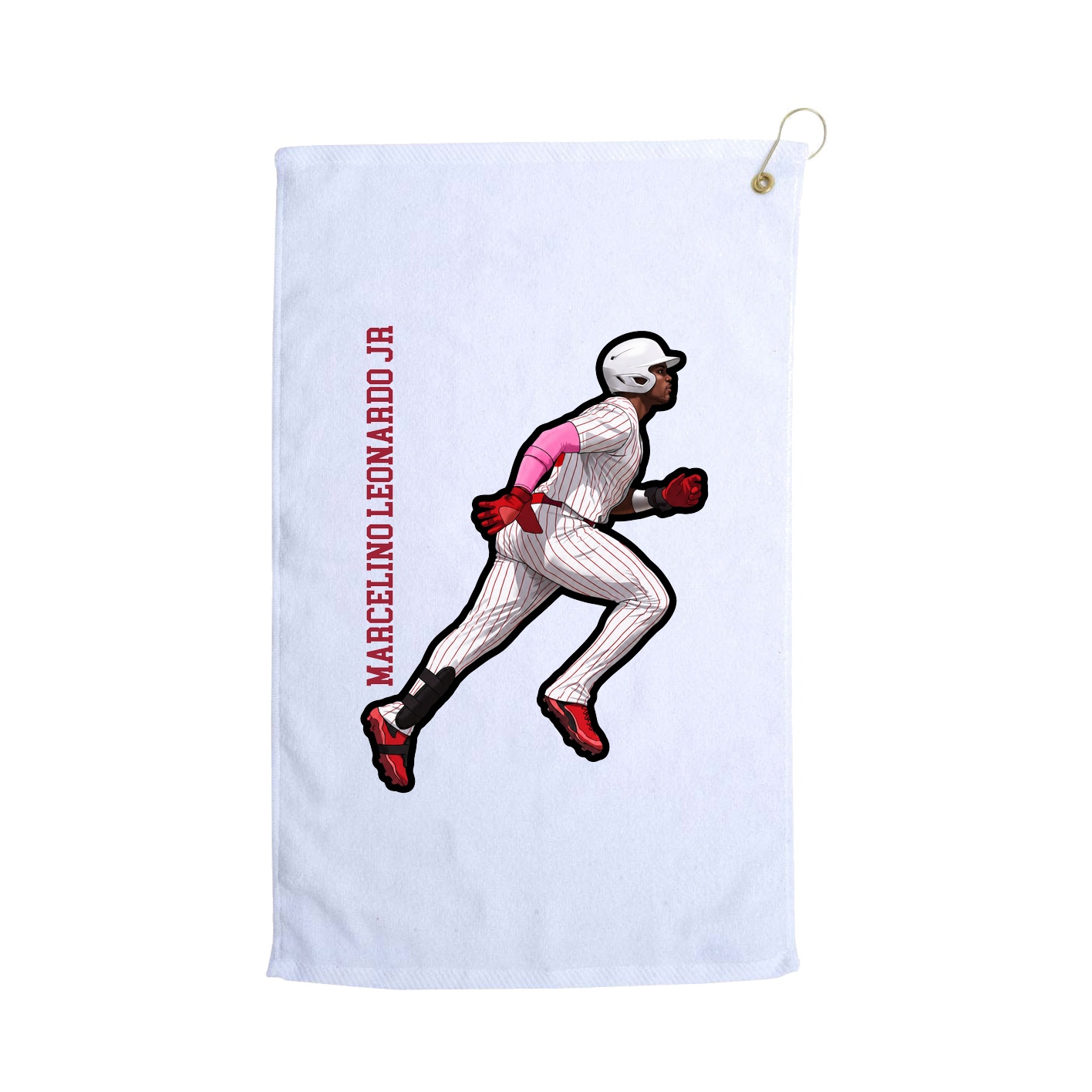Golf Towel — Name Vertical in White