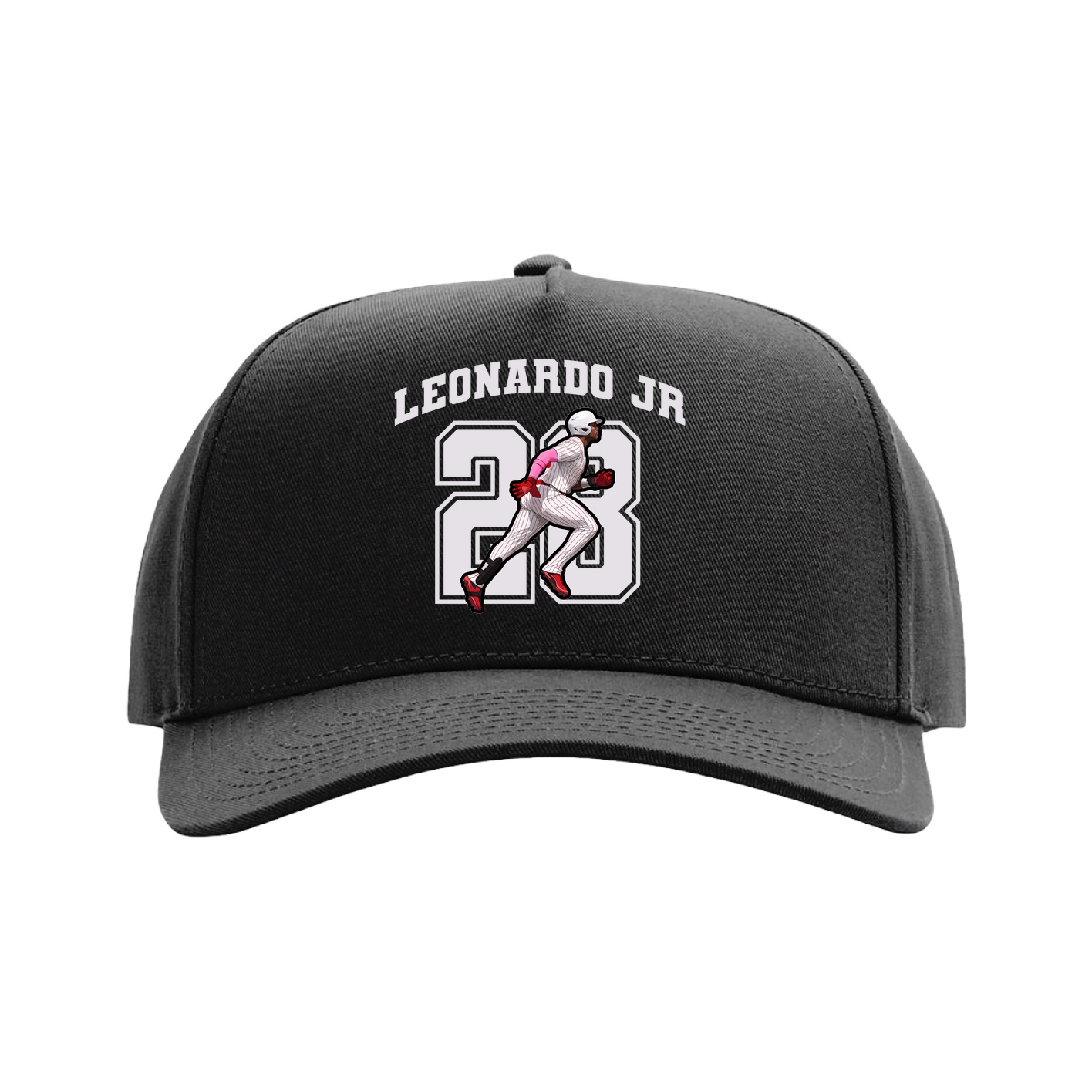 Full Fabric Five-Panel Champ Cap — Number in Black