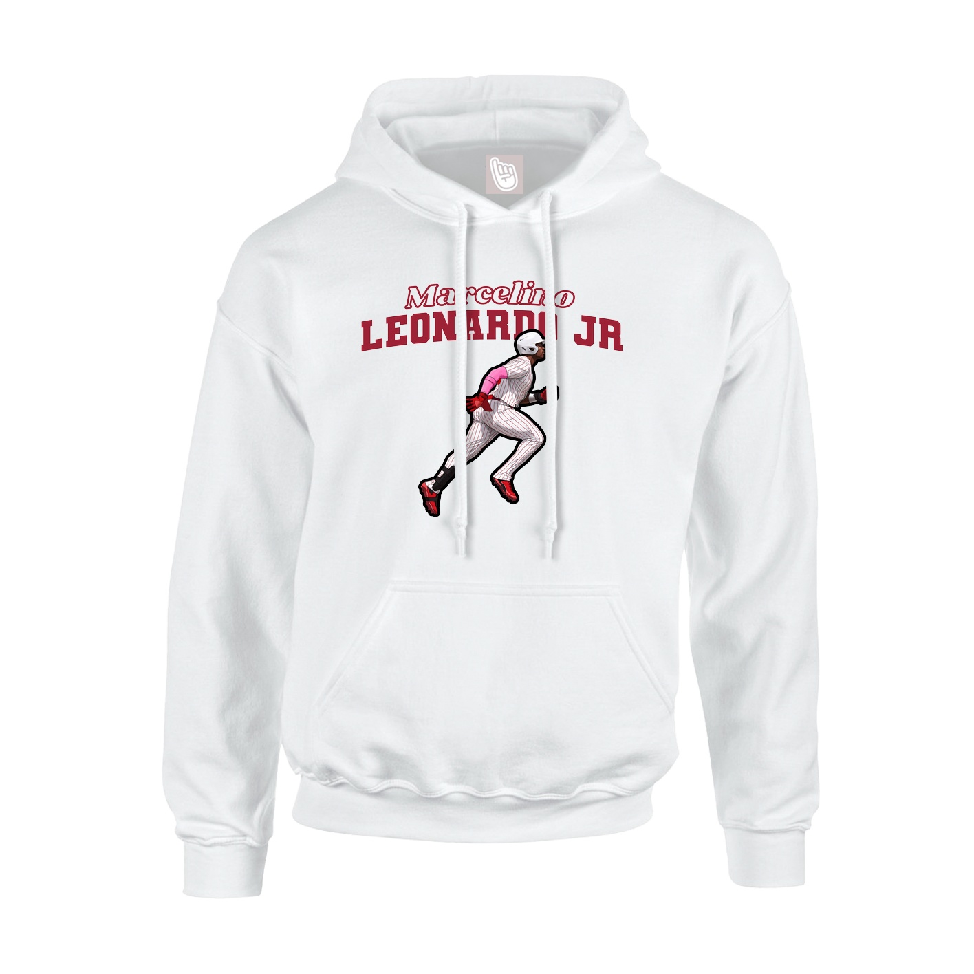 Youth Hoodie — Name Arch in White