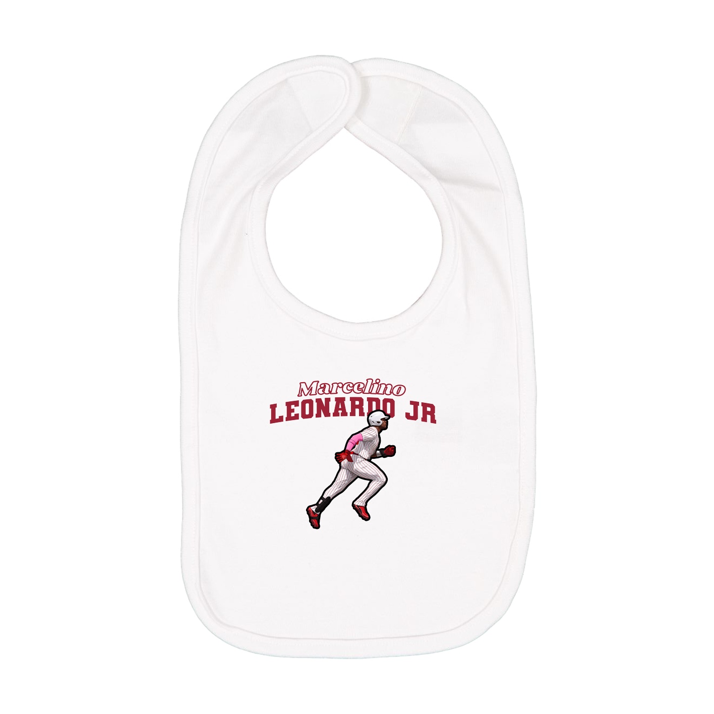 Infant Bib — Name Arch in White
