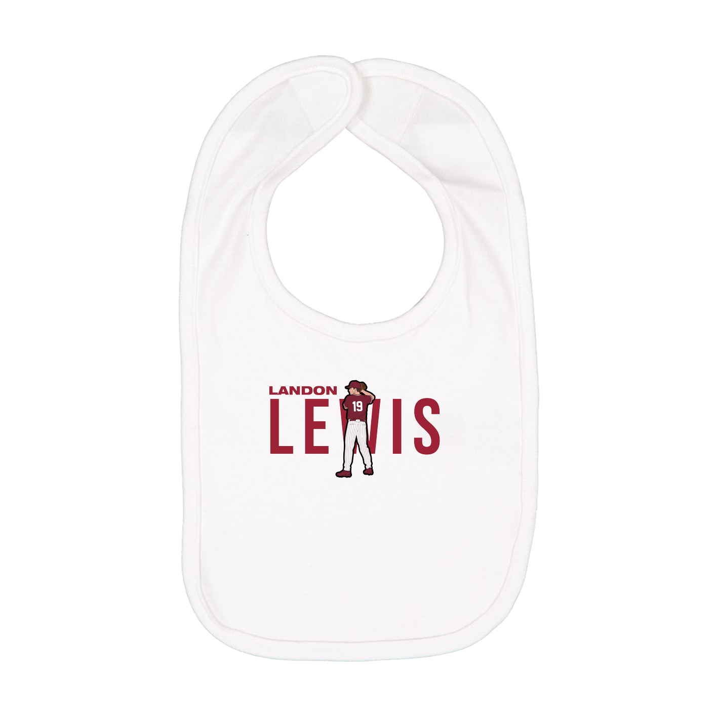 Infant Bib — Player Name in White
