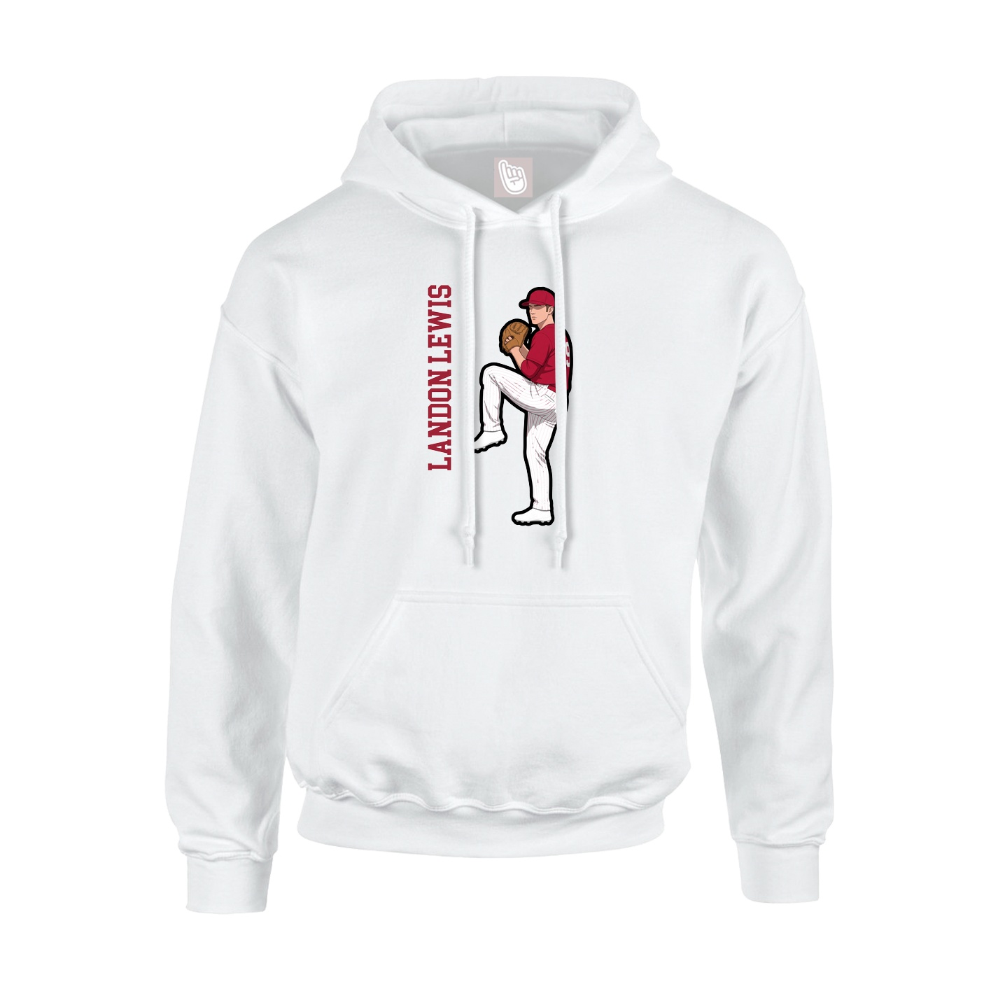 Hoodie — Name Vertical in White