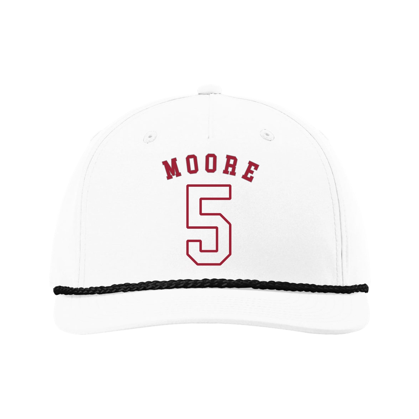 Five-Panel Classic Rope Cap — Shirsey Arch in White