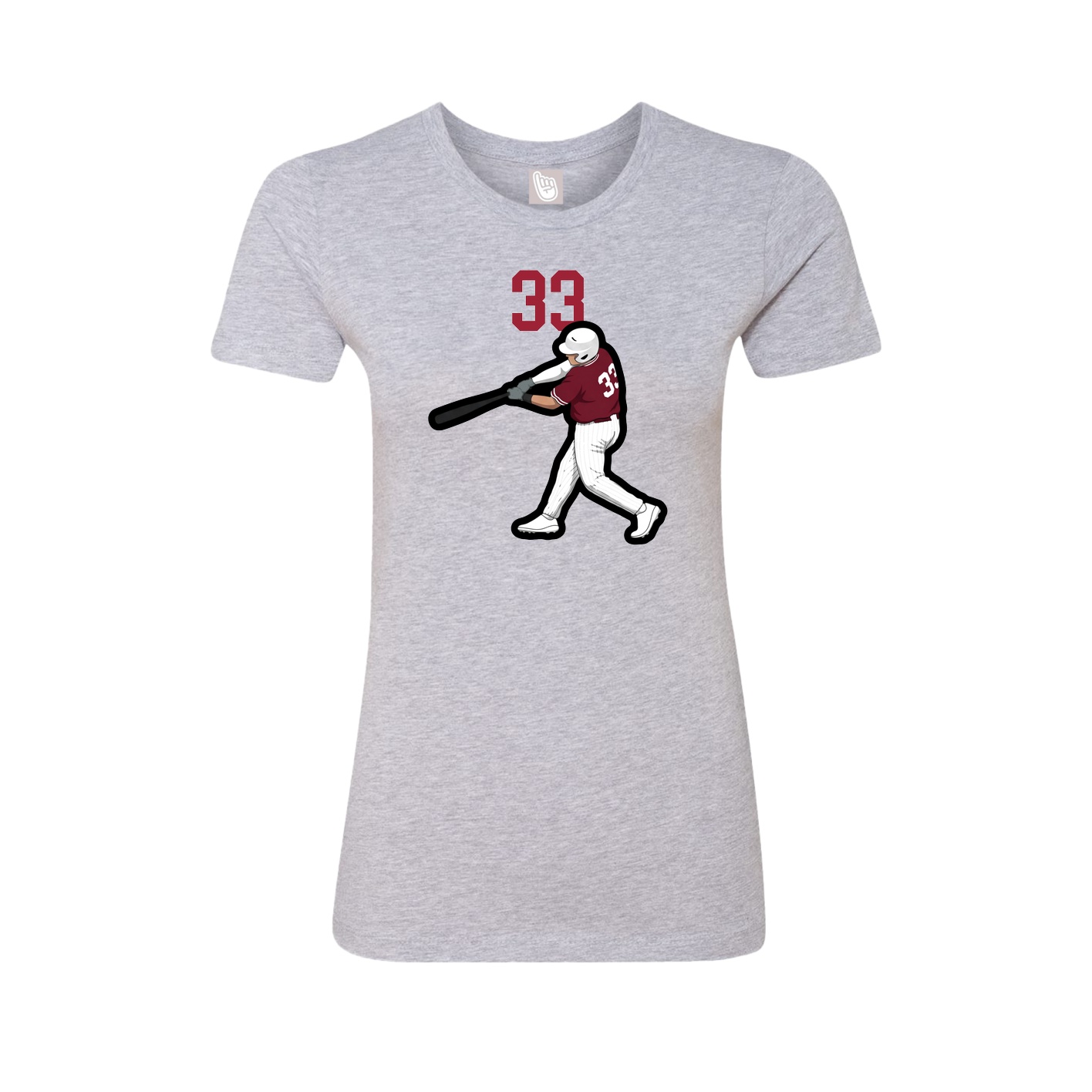 Fitted Women's Tee — Number Top in Grey