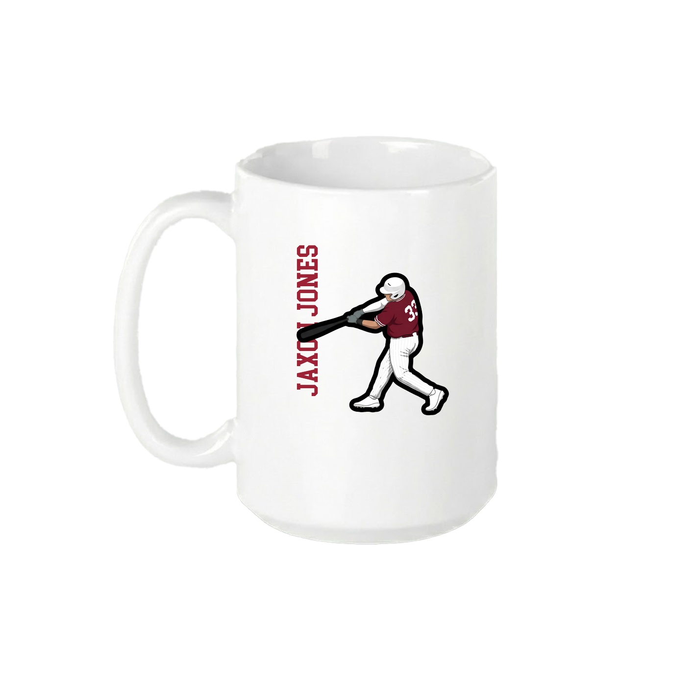 15oz Coffee Mug — Name Vertical in White