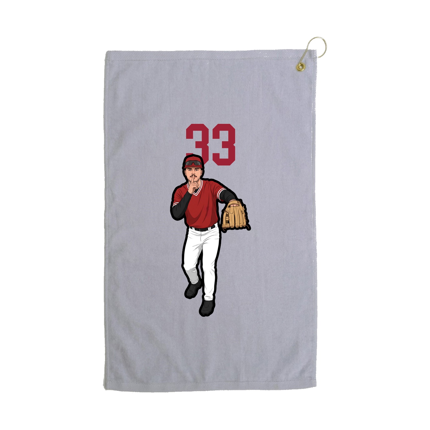 Golf Towel — Number Top in Grey