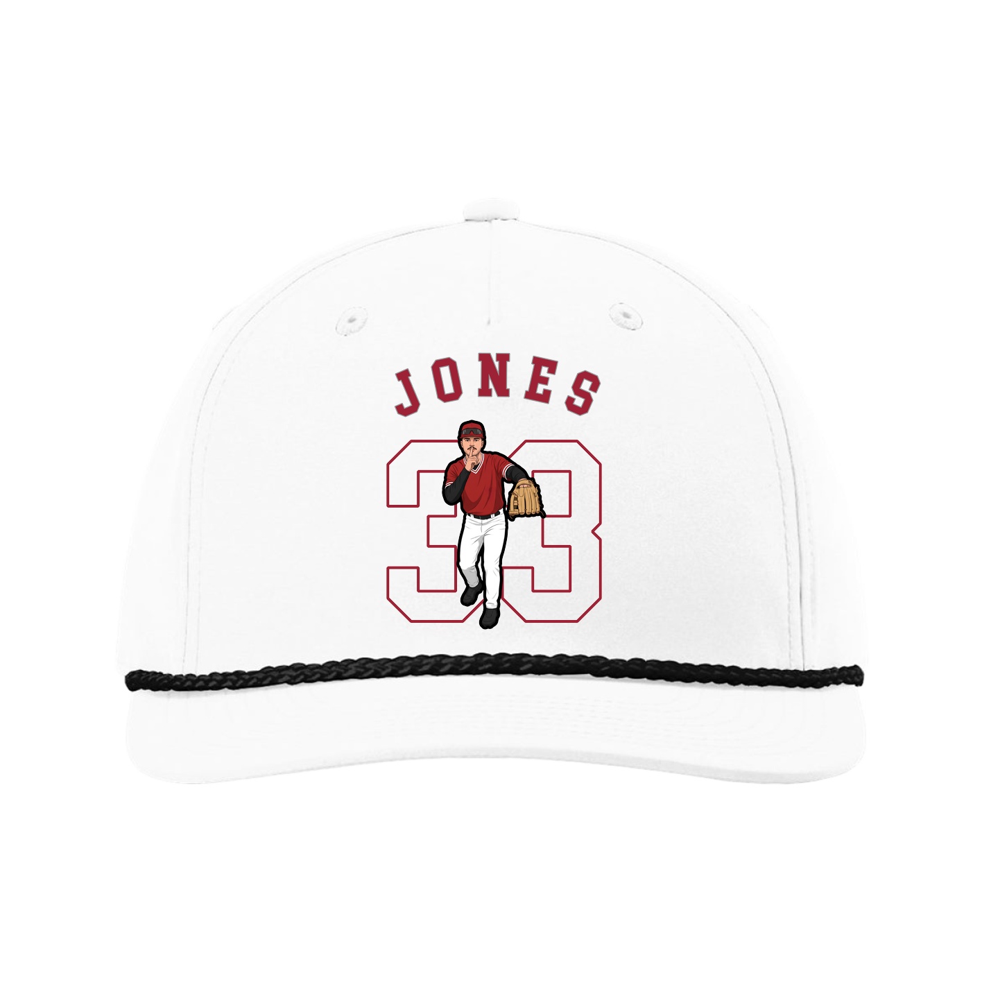 Five-Panel Classic Rope Cap — Shirsey Arch in White