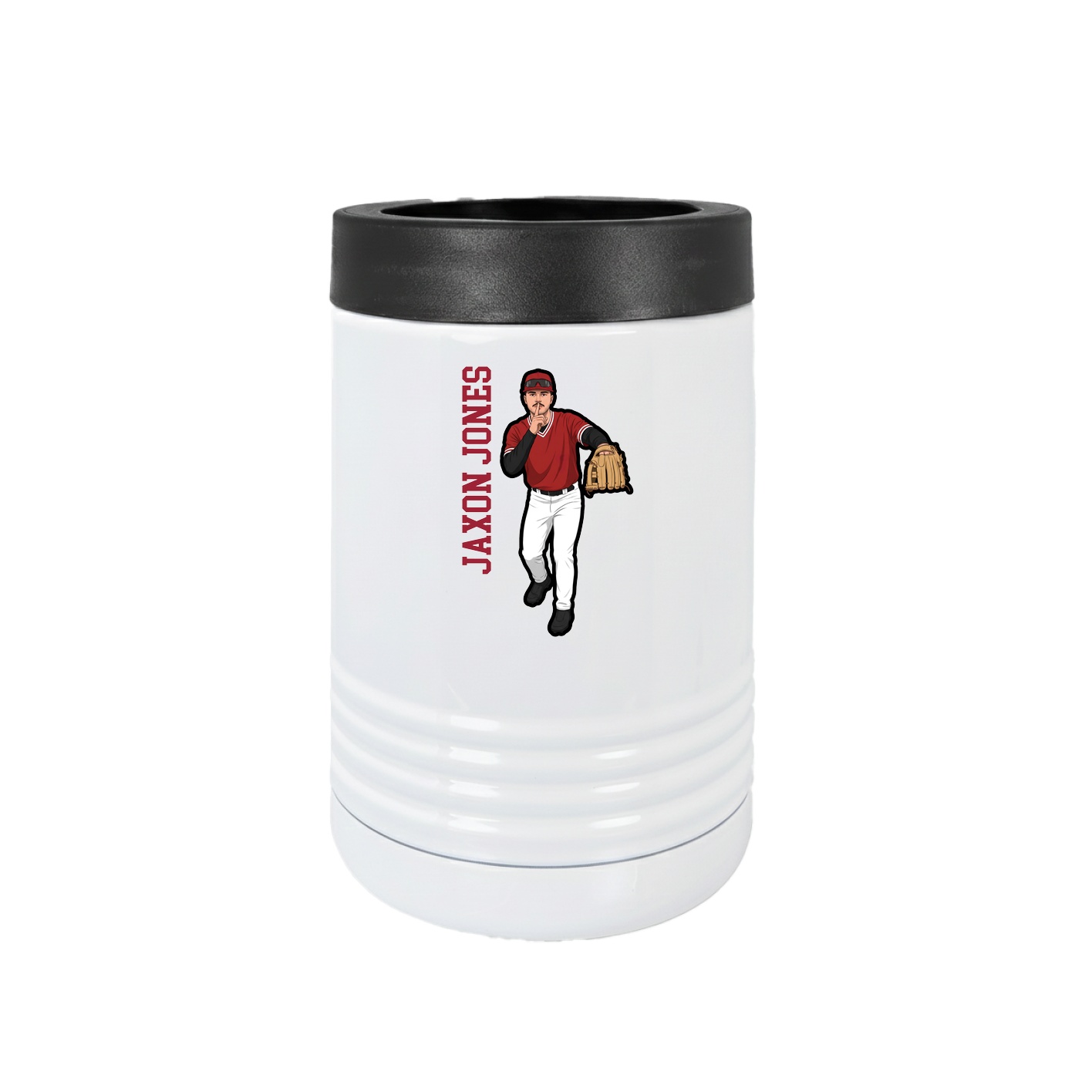 Beverage Holder — Name Vertical in White