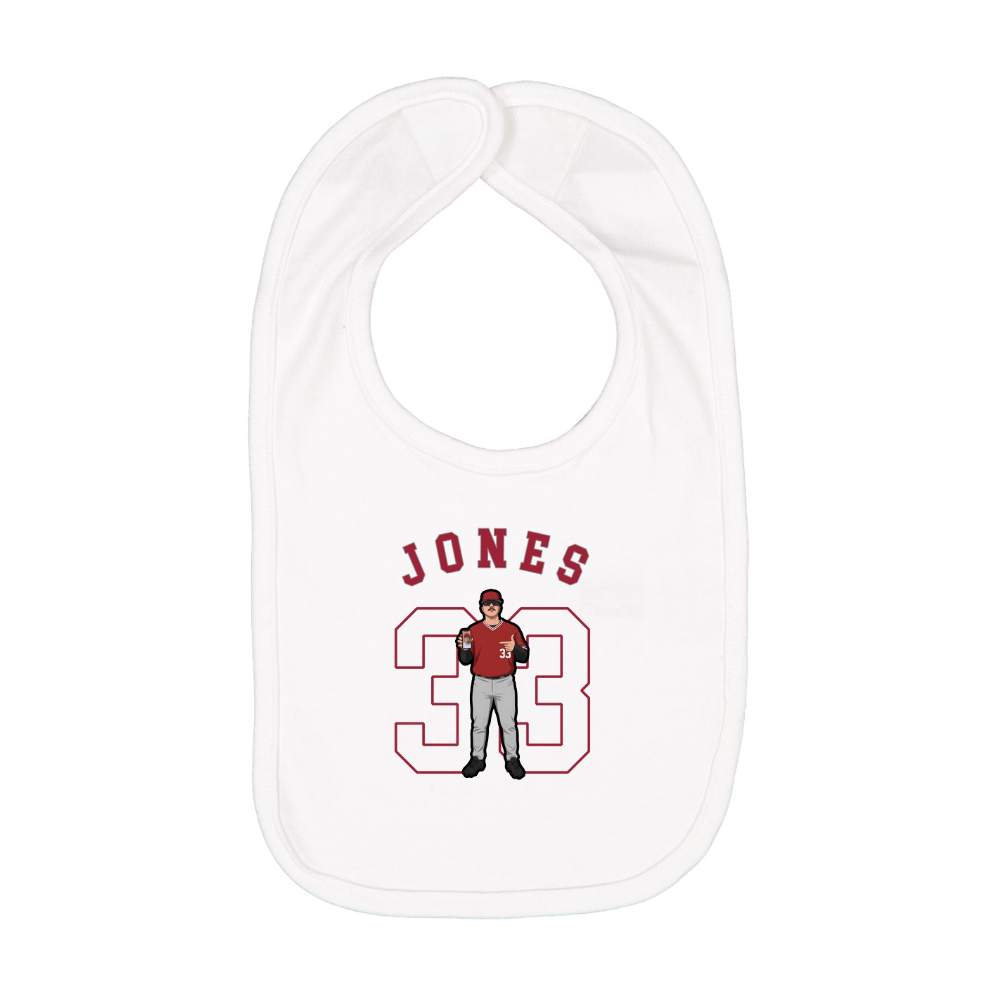 Infant Bib — Shirsey Arch in White