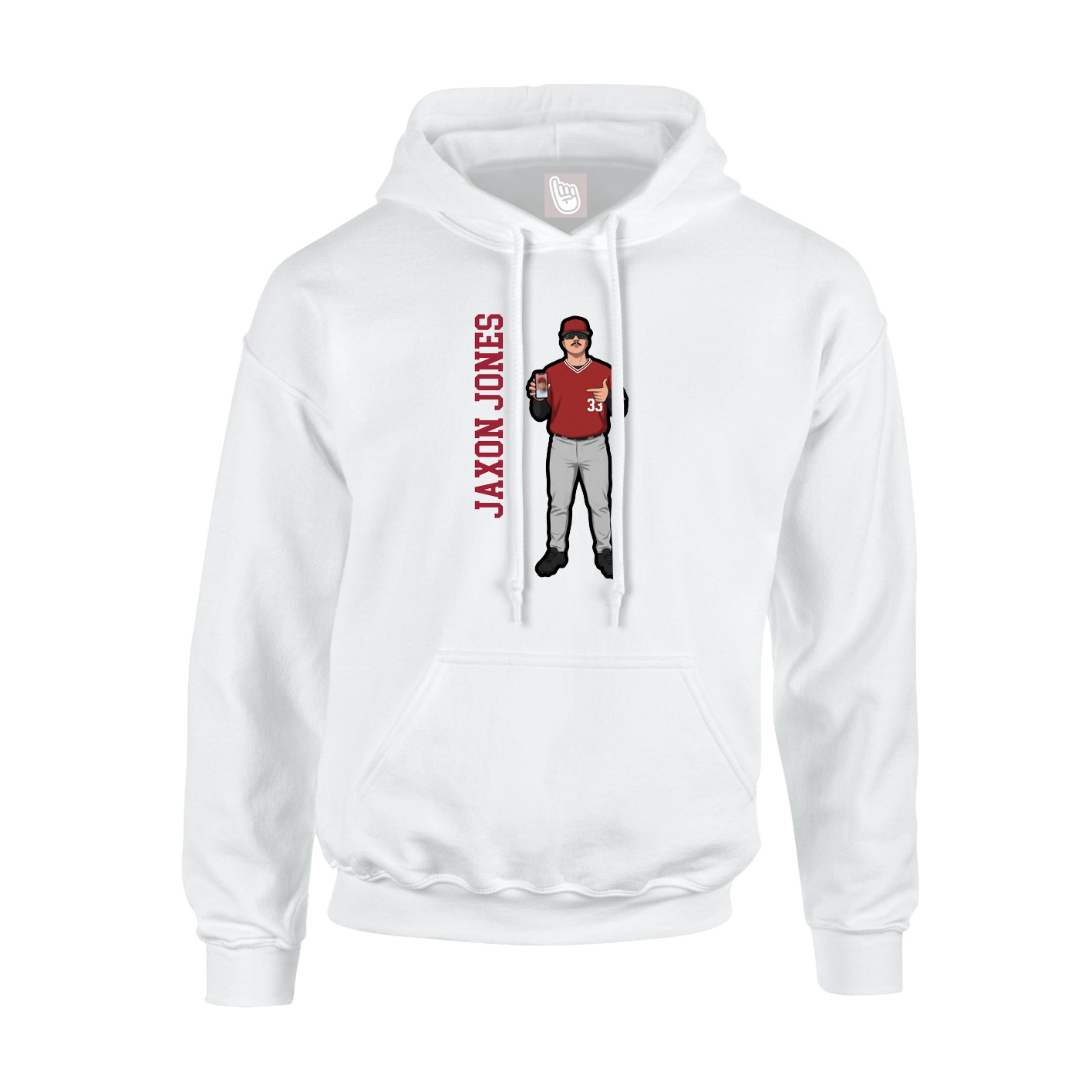 Youth Hoodie — Name Vertical in White