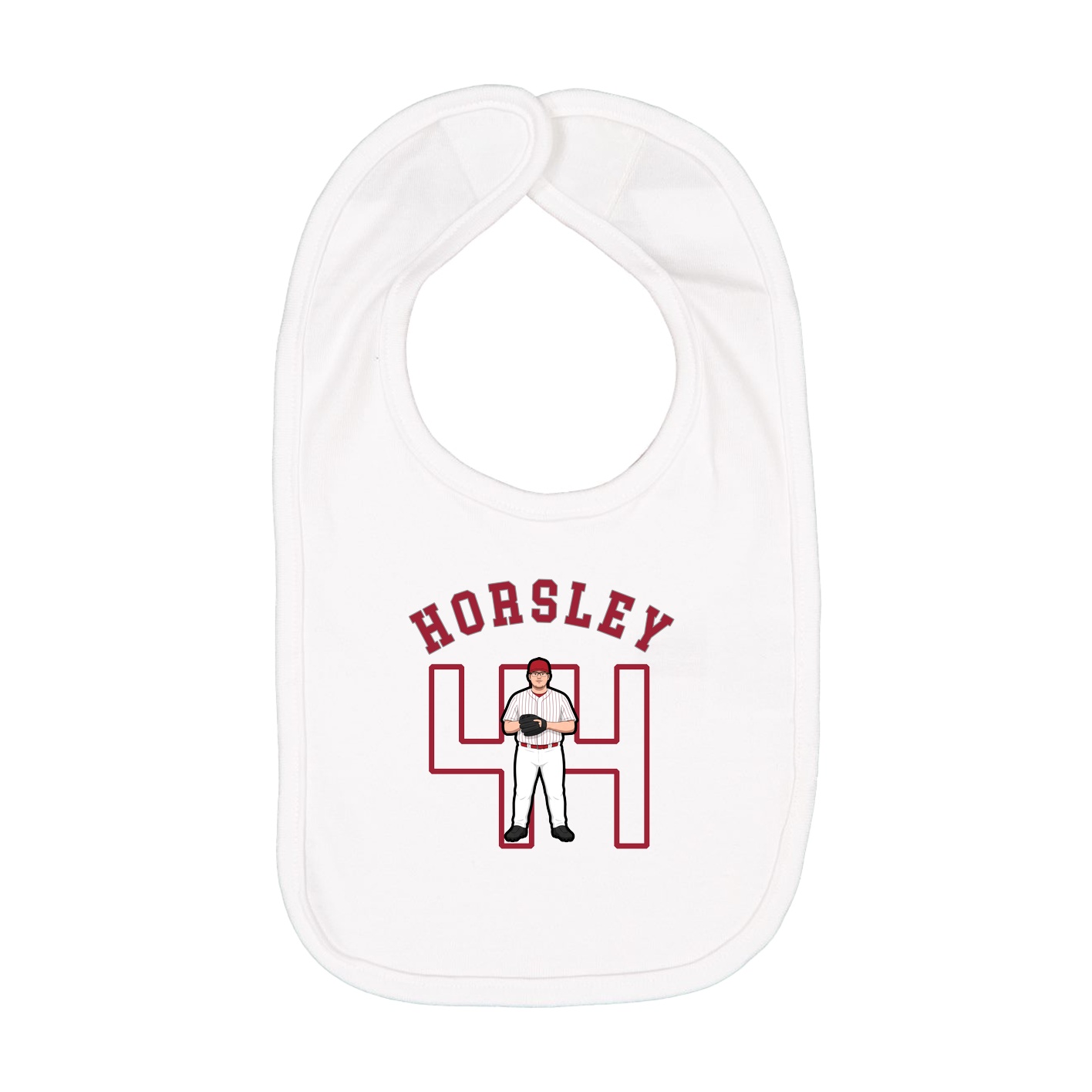 Infant Bib — Shirsey Arch in White