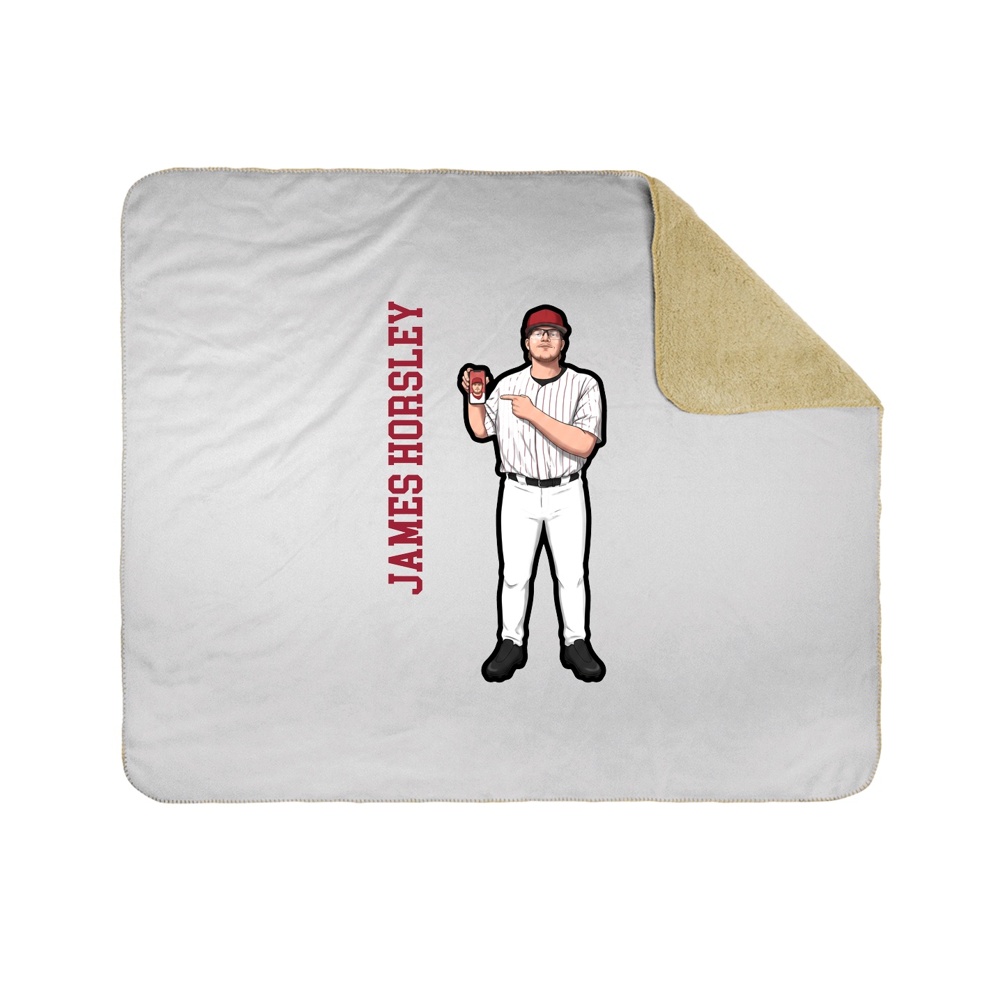 Throw Blanket — Name Vertical in White