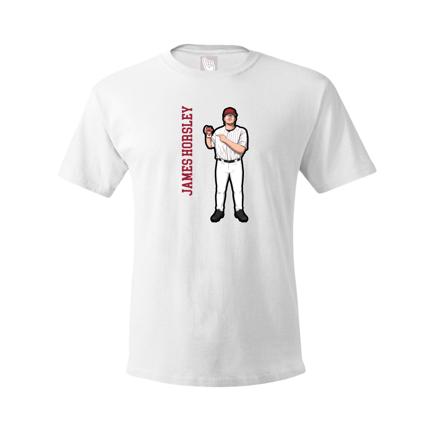 Tee — Name Vertical in White