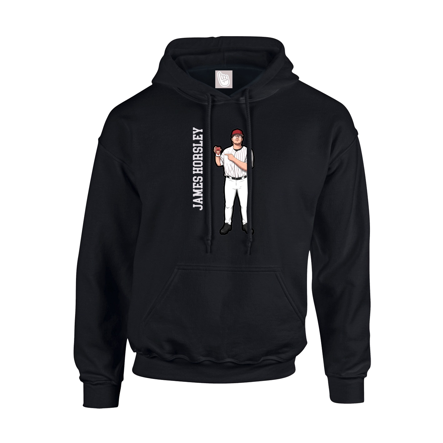 Hoodie — Name Vertical in Black