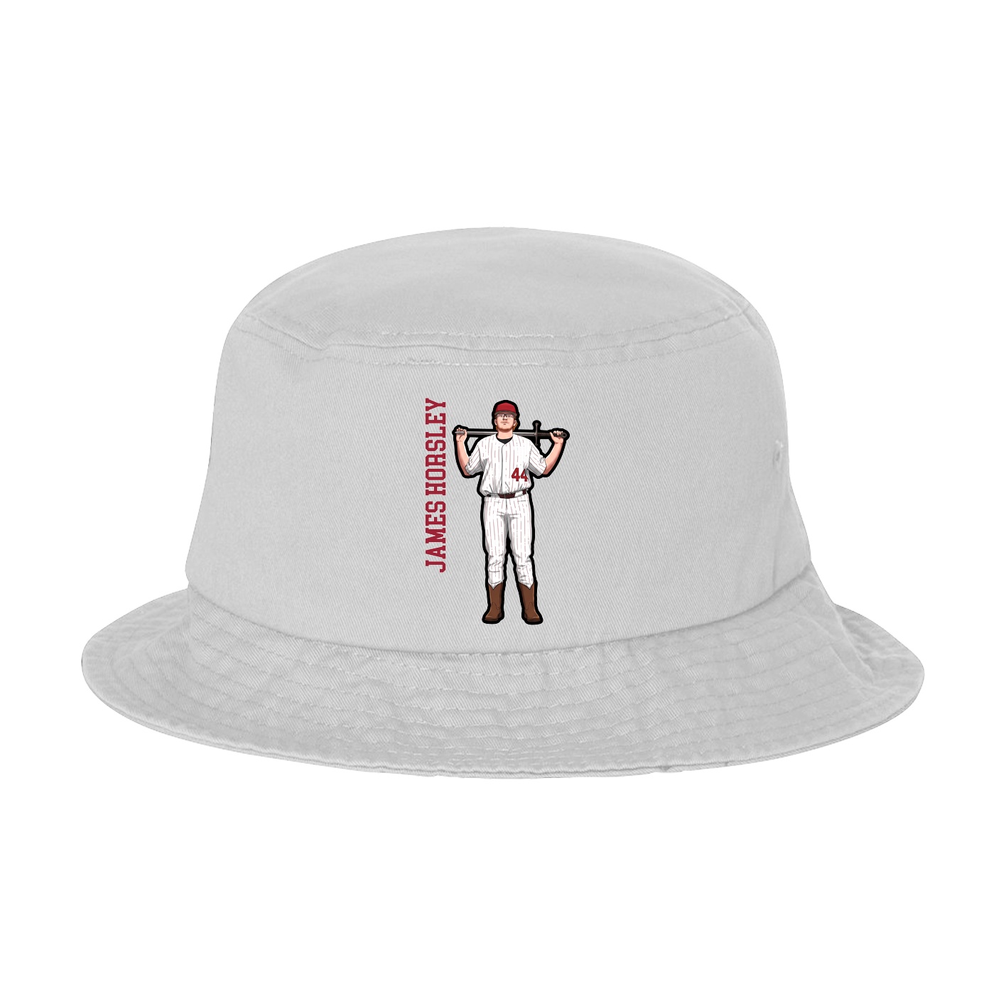Bucket Cap — Name Vertical in White