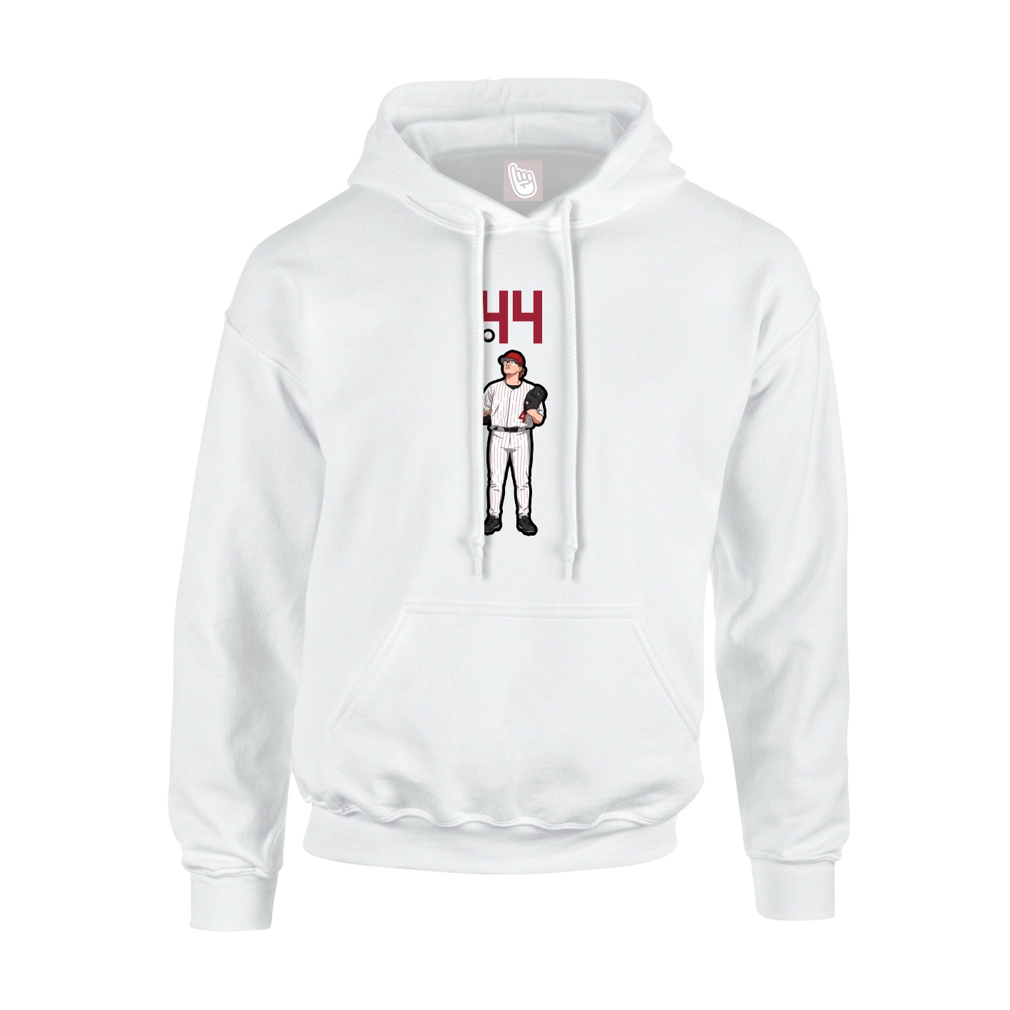 Youth Hoodie — Number Top in White