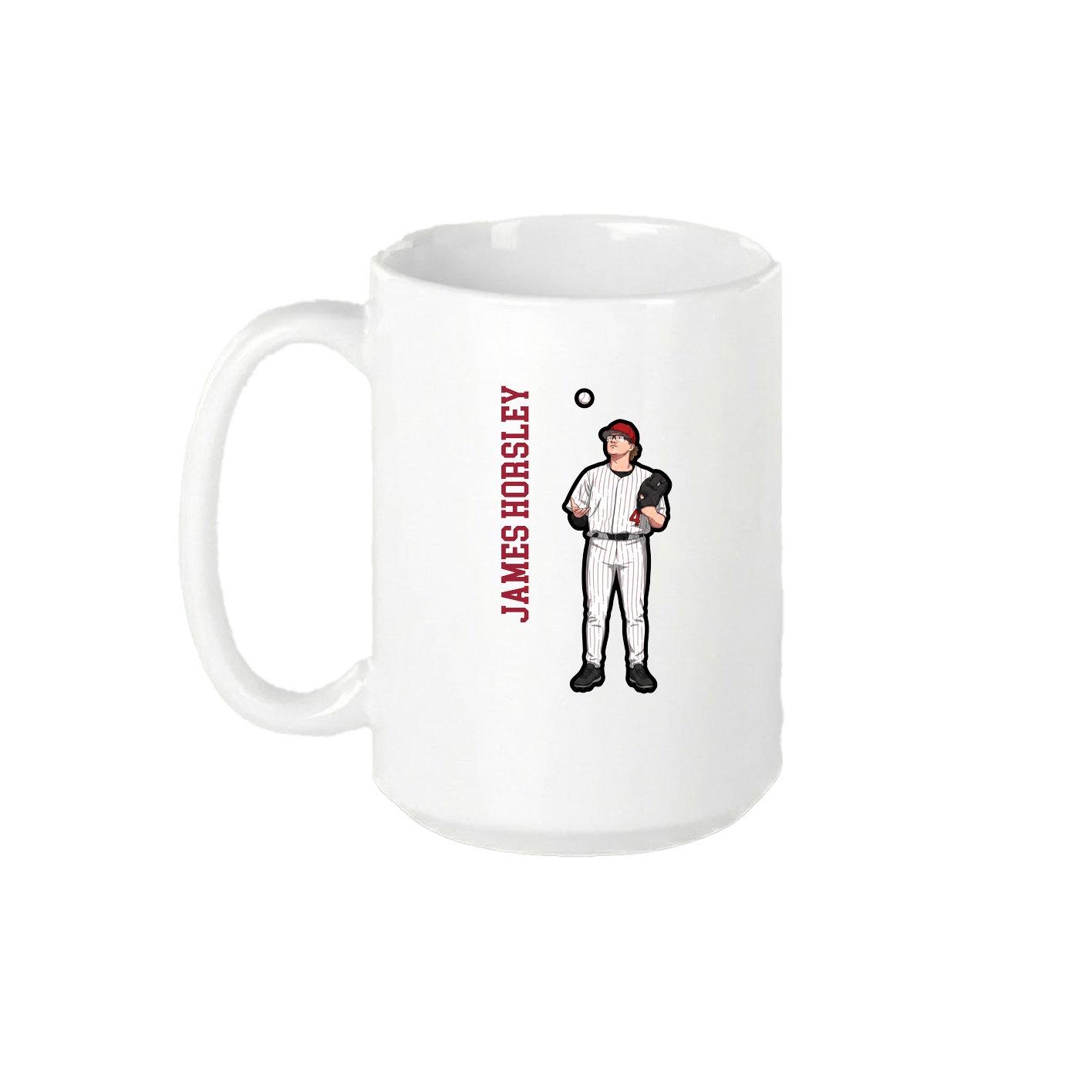15oz Coffee Mug — Name Vertical in White