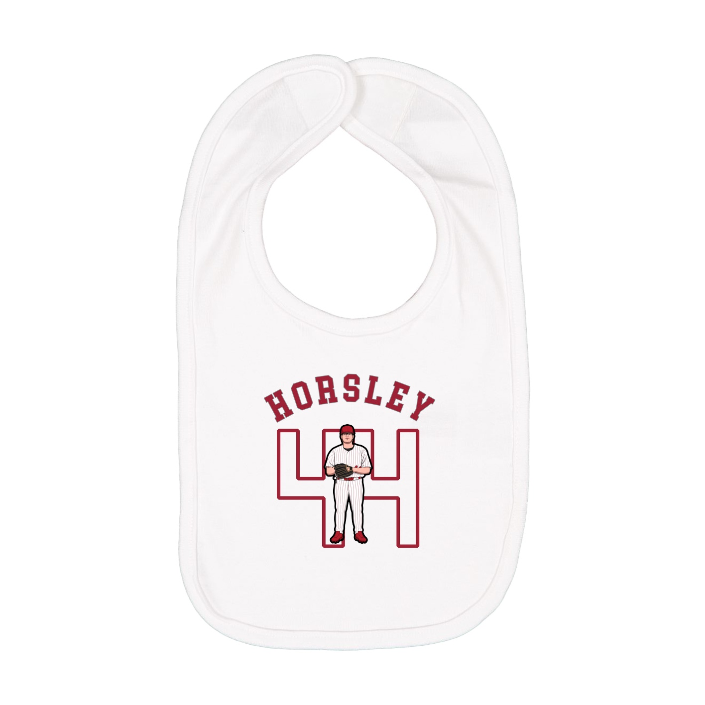 Infant Bib — Shirsey Arch in White