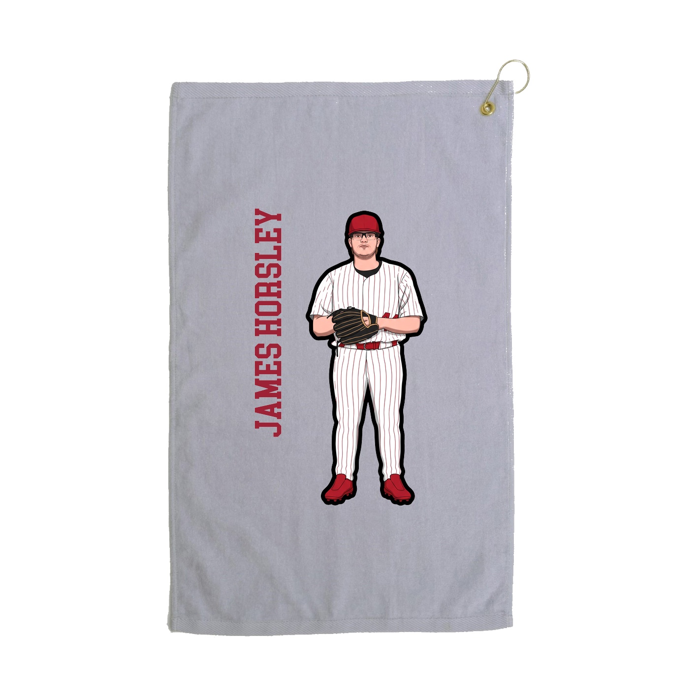 Golf Towel — Name Vertical in Grey