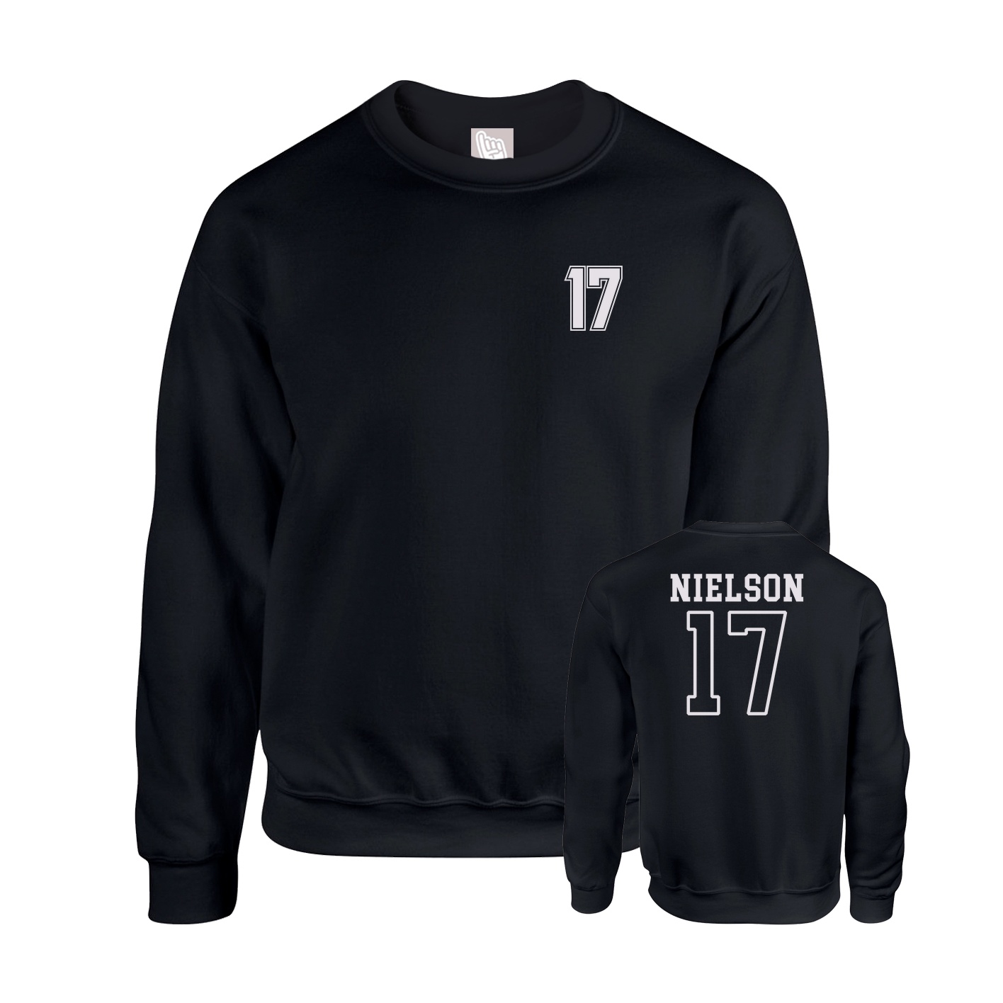 Fleece Crew — Chest Back in Black