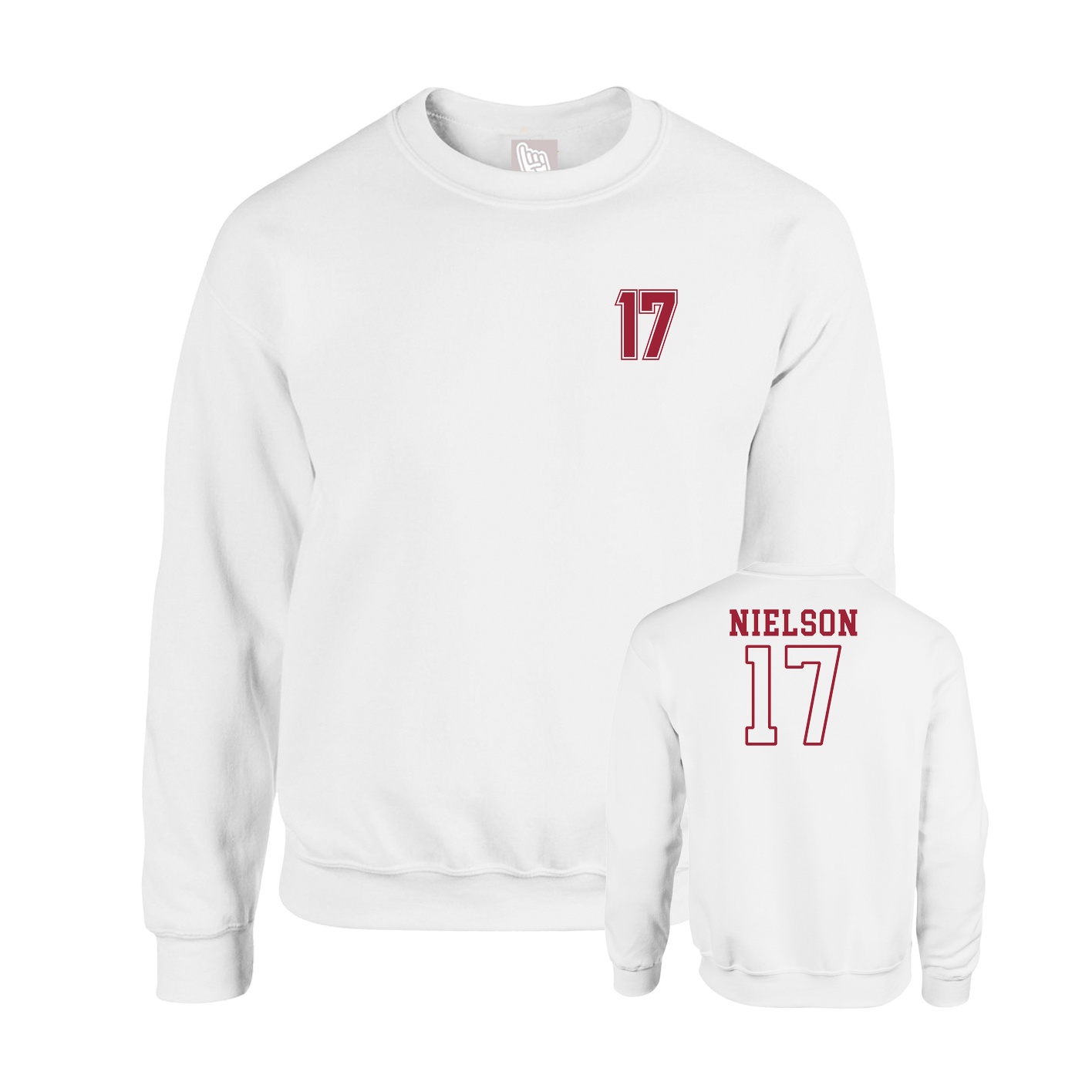 Fleece Crew — Chest Back in White