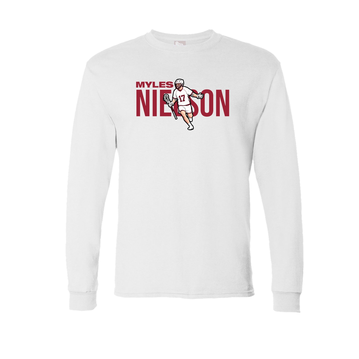 Long Sleeve Tee — Player Name in White