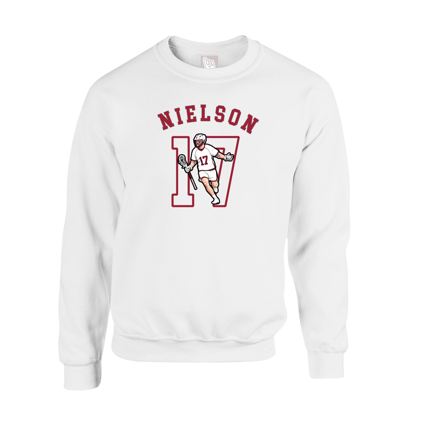 Fleece Crew — Shirsey Arch in White